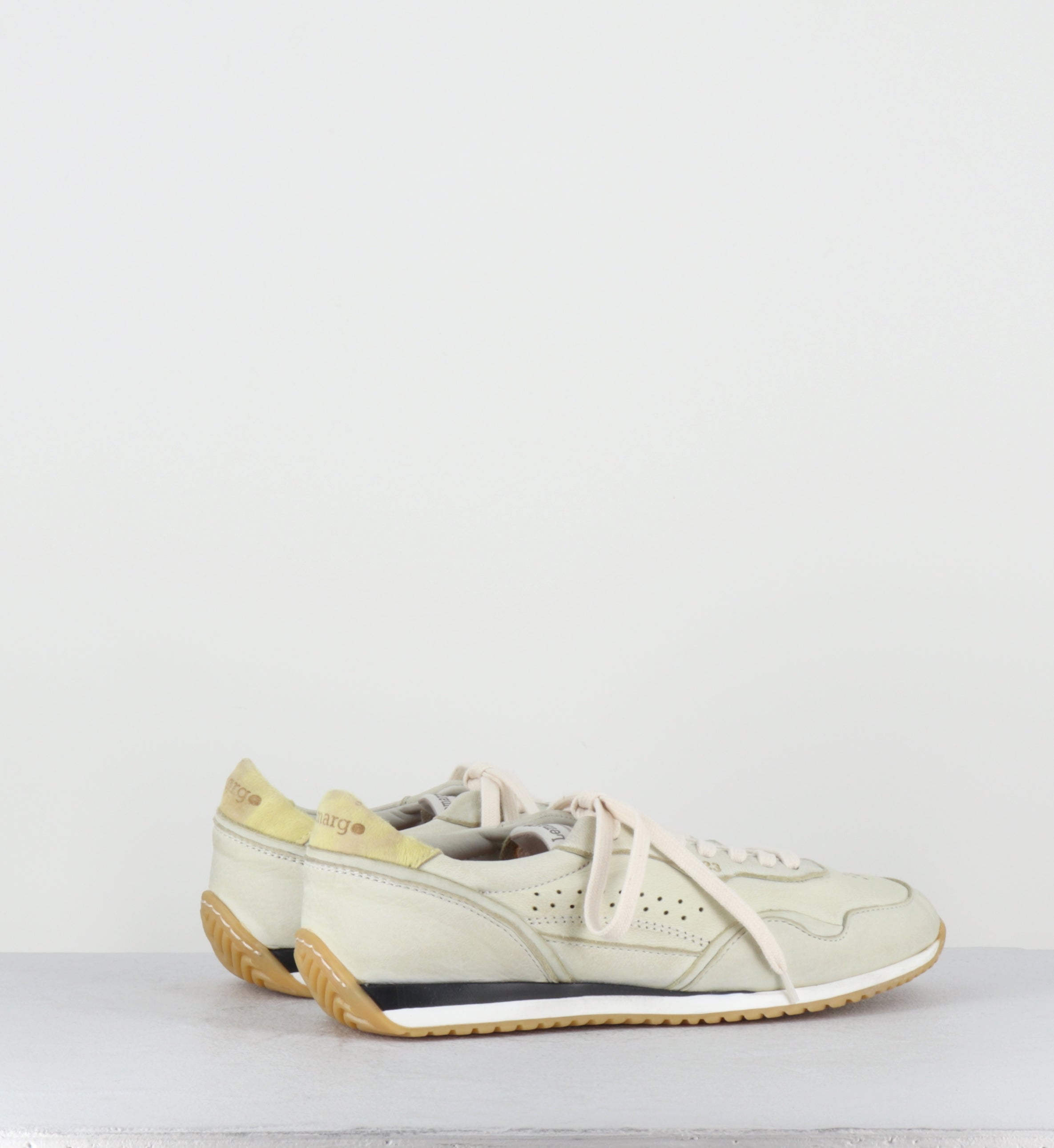 Sneakers en cuir crème - 1B01B CERVO POLENTA