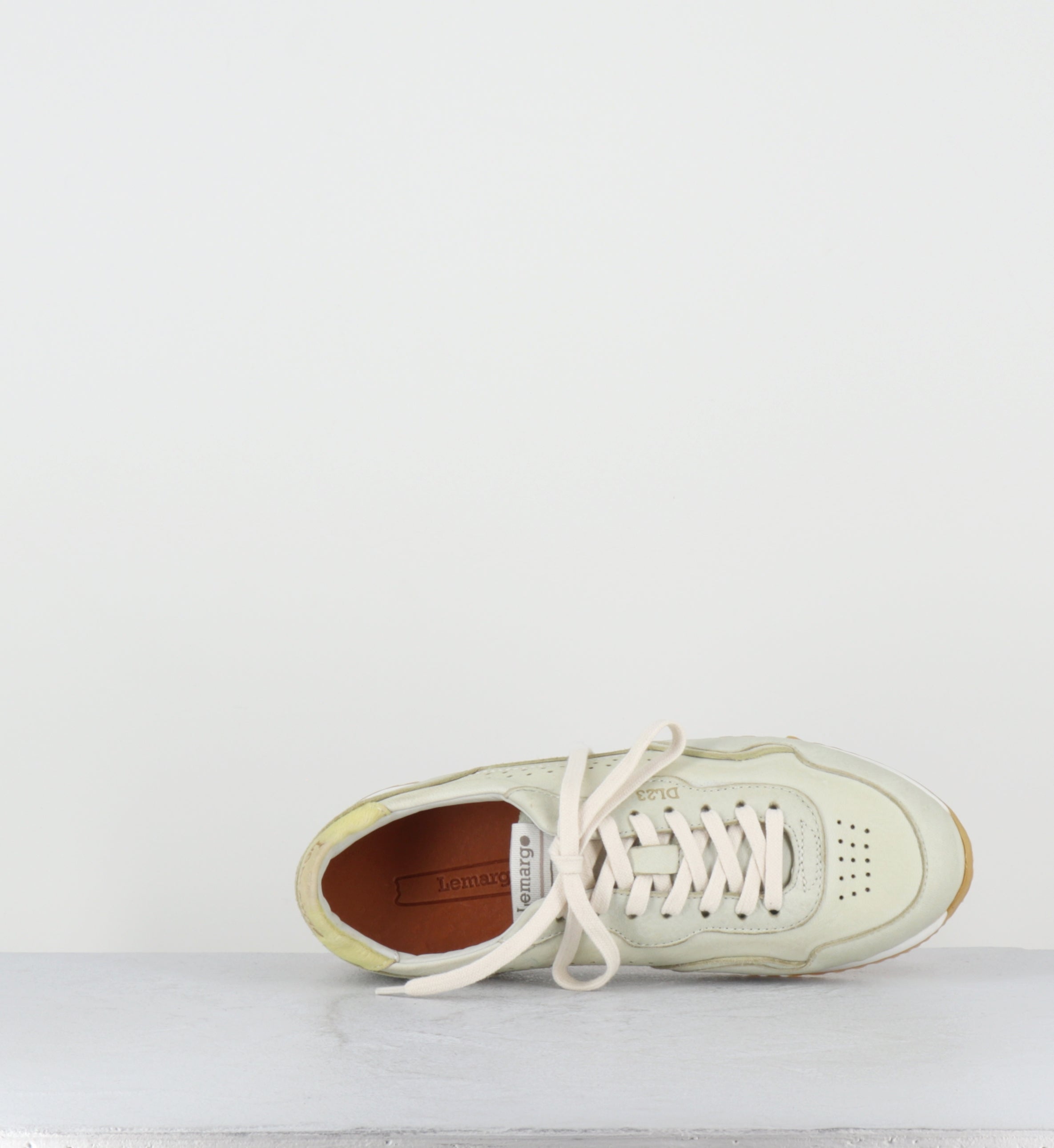 Sneakers en cuir crème - 1B01B CERVO POLENTA