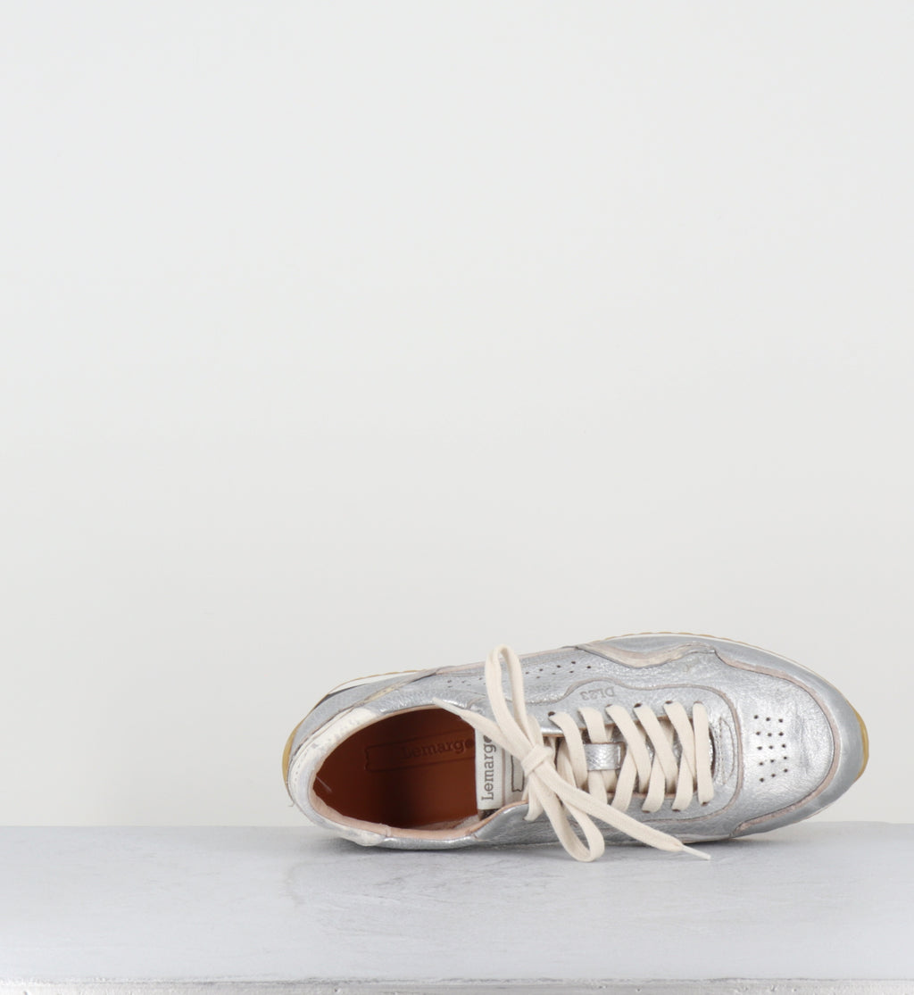 Sneakers en cuir argent - IB01H LAM ARGENTO