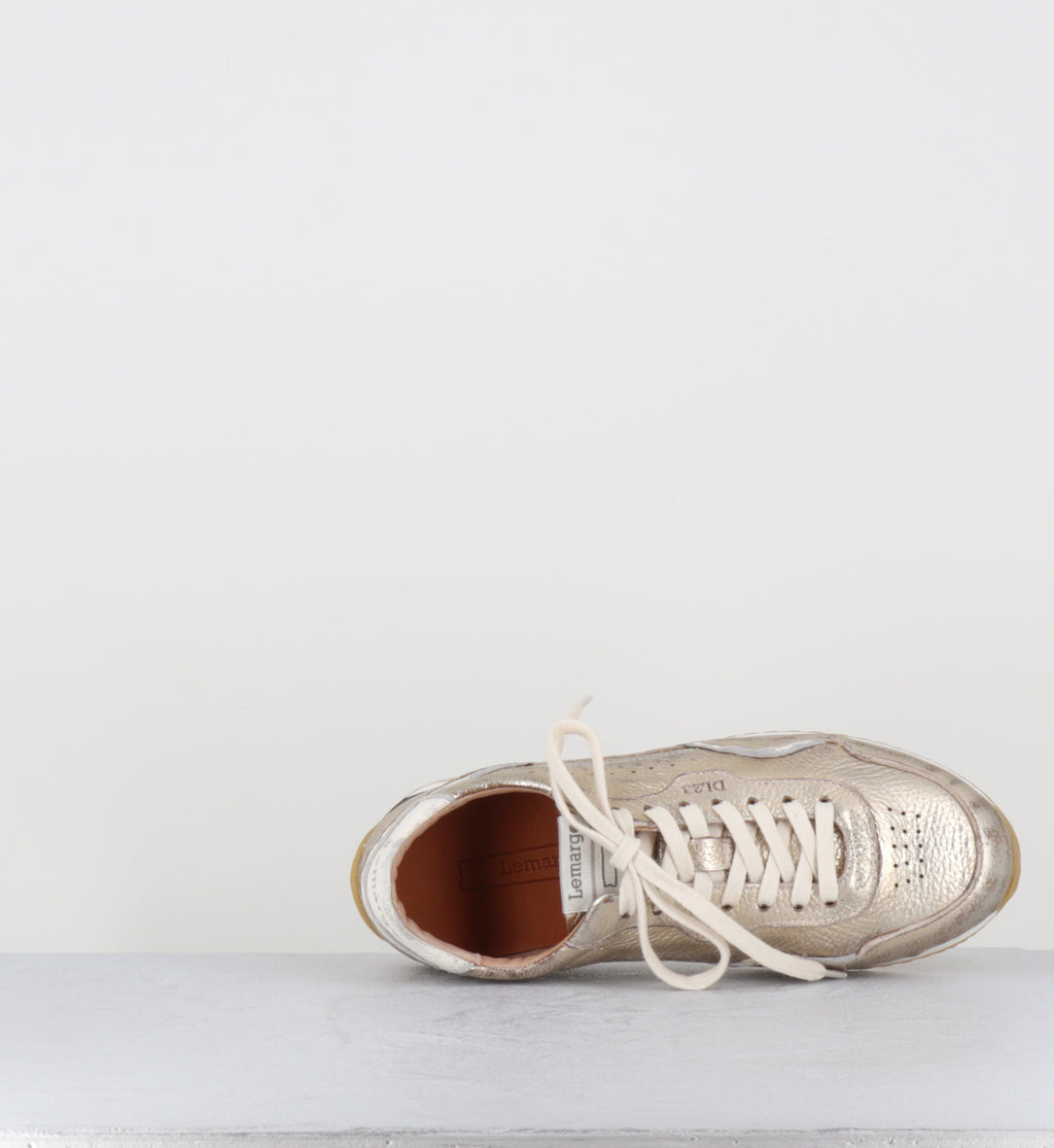 Sneakers en cuir doré - IB01H LAM PLATINO