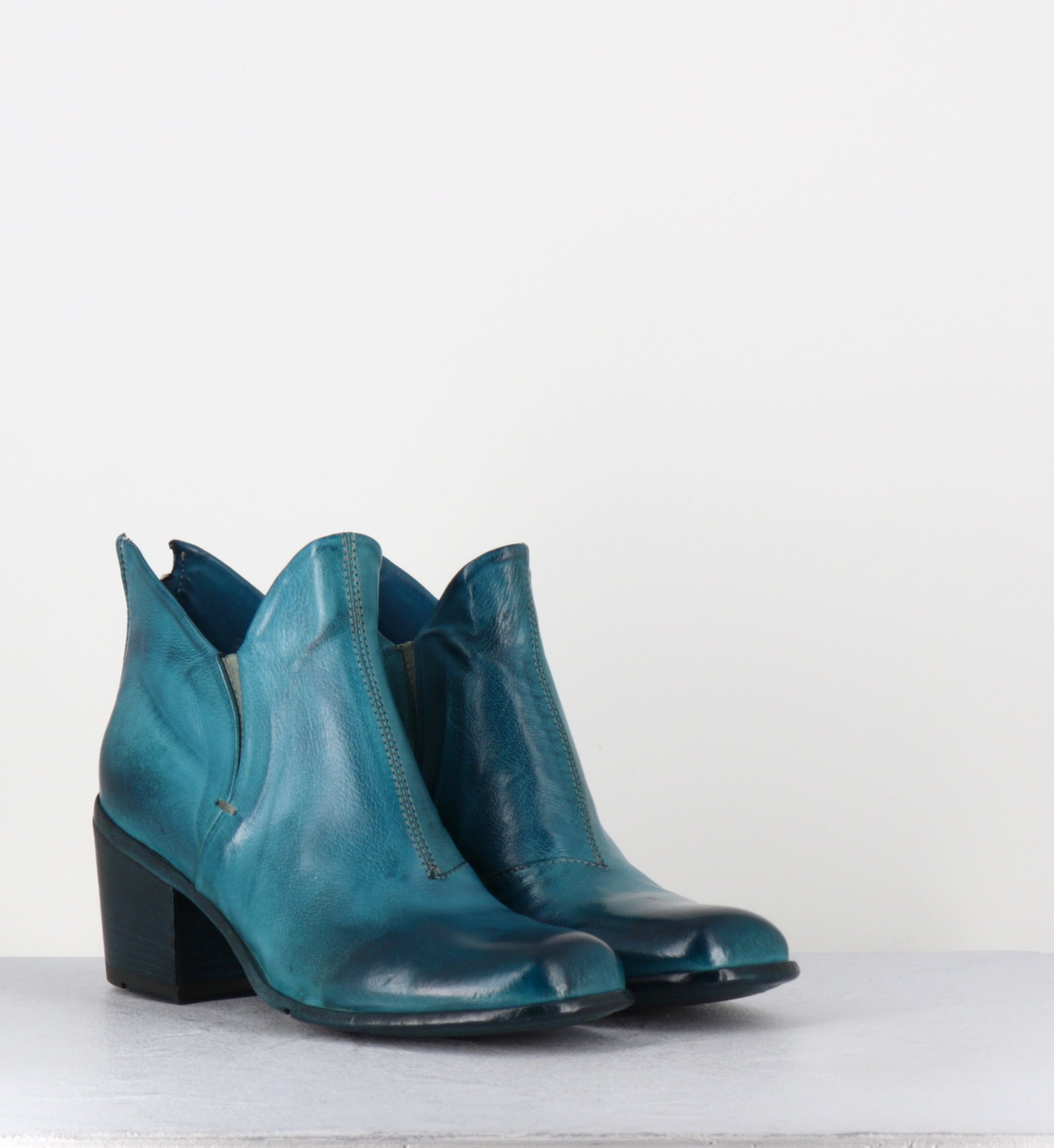 Boots en cuir bleu - O04A RANCH ZAFFIRO