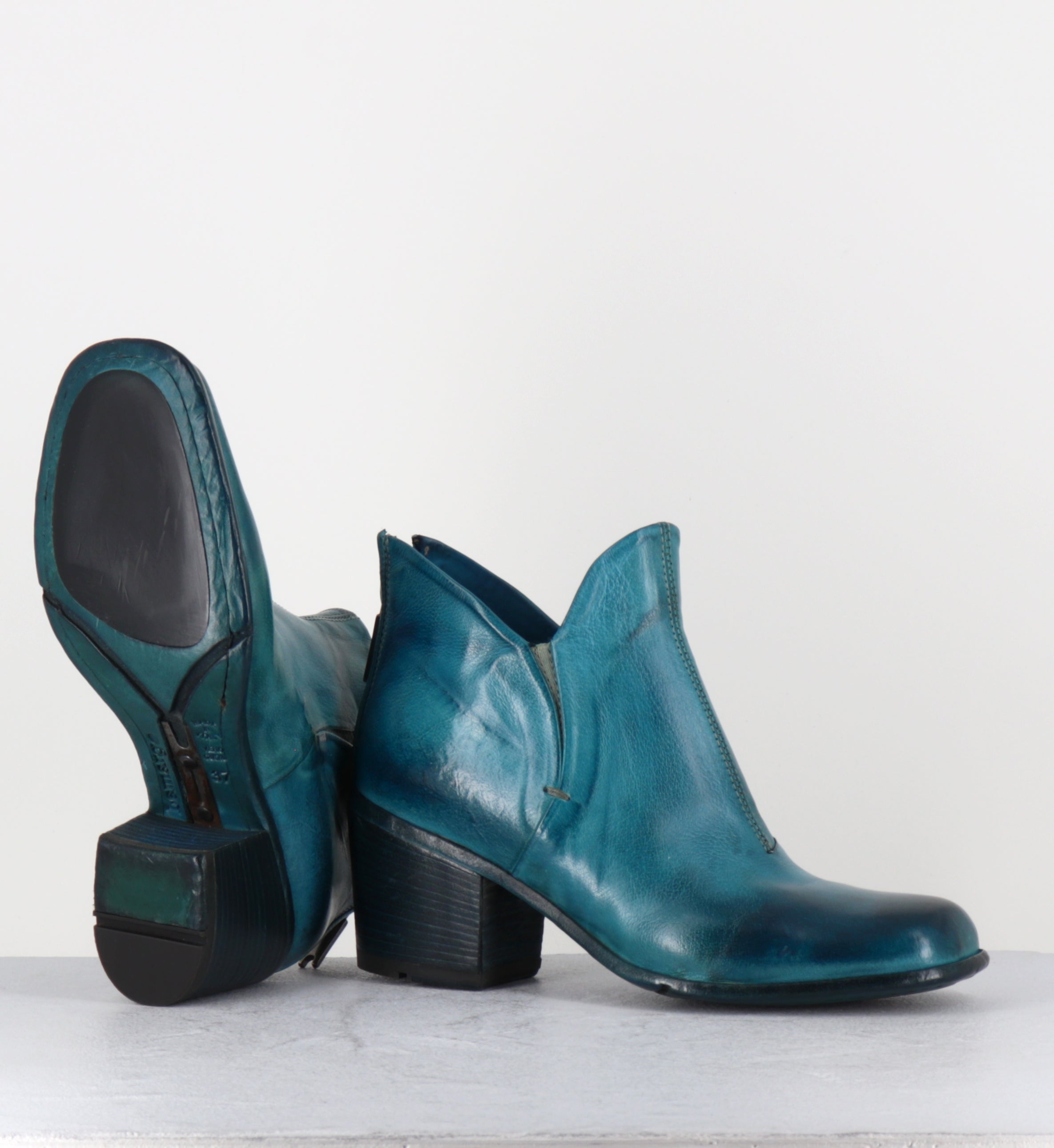 Boots en cuir bleu - O04A RANCH ZAFFIRO