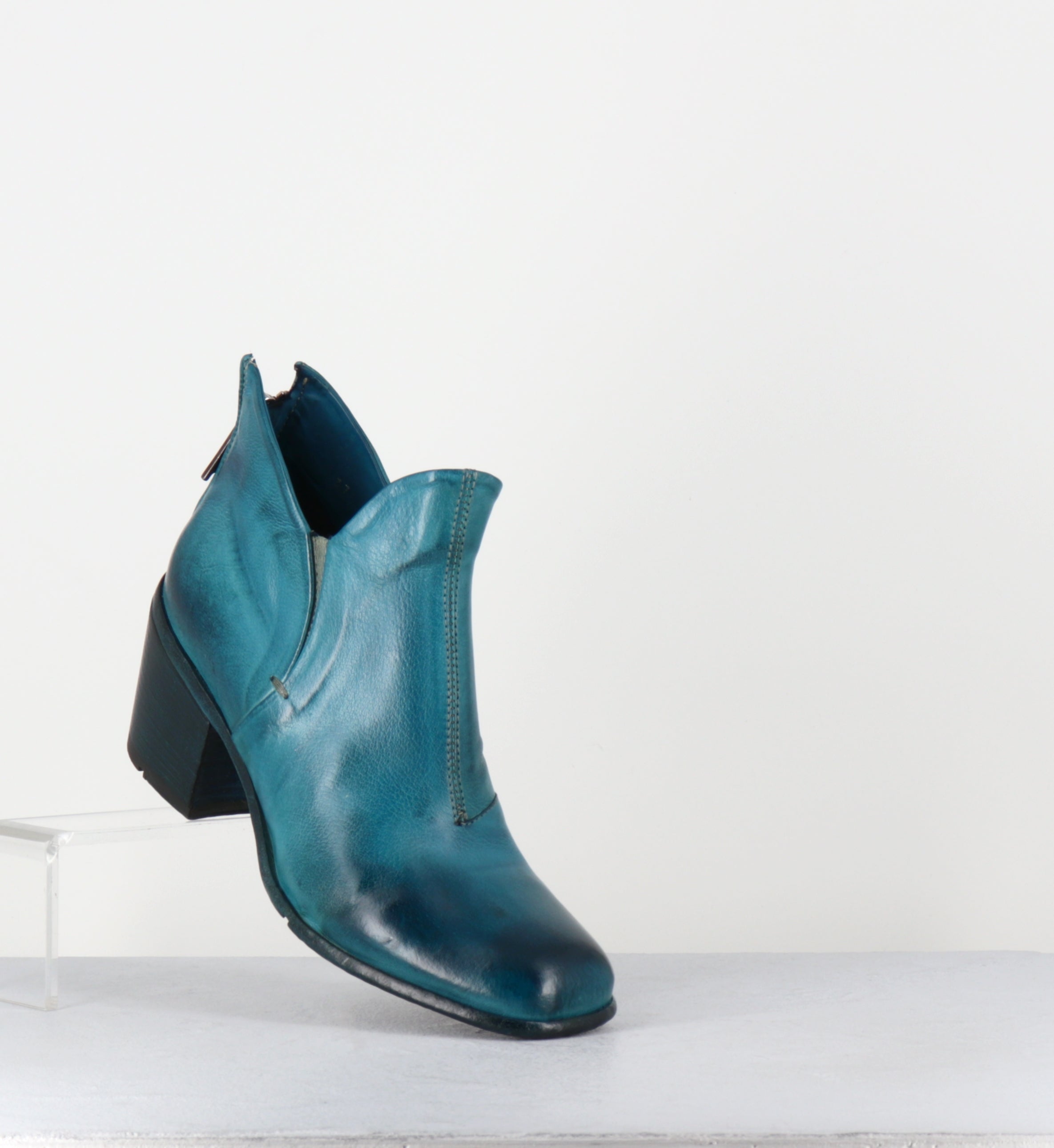 Boots en cuir bleu - O04A RANCH ZAFFIRO
