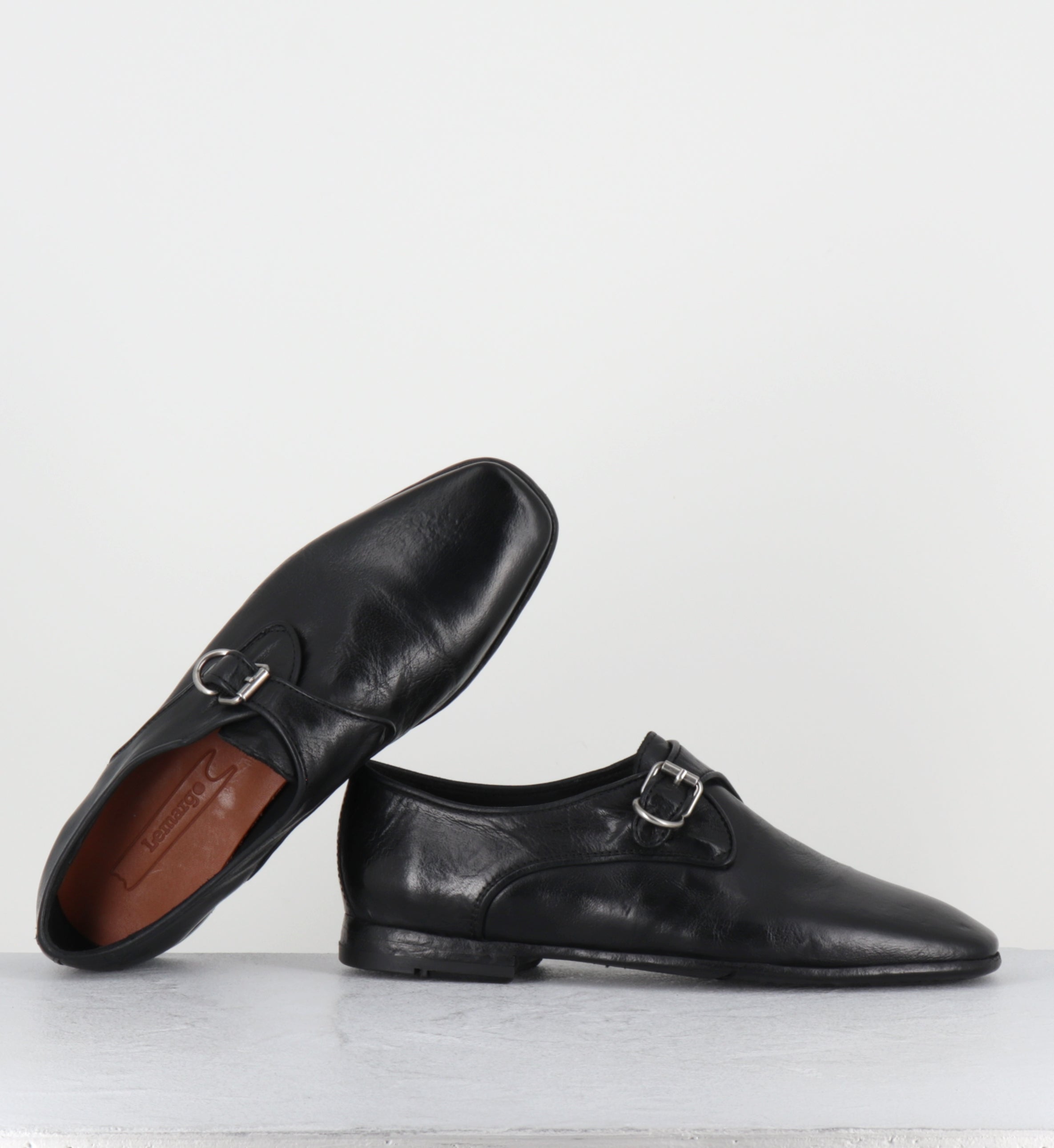 Chaussures boucle cuir noir - IX03A RANCH NERO