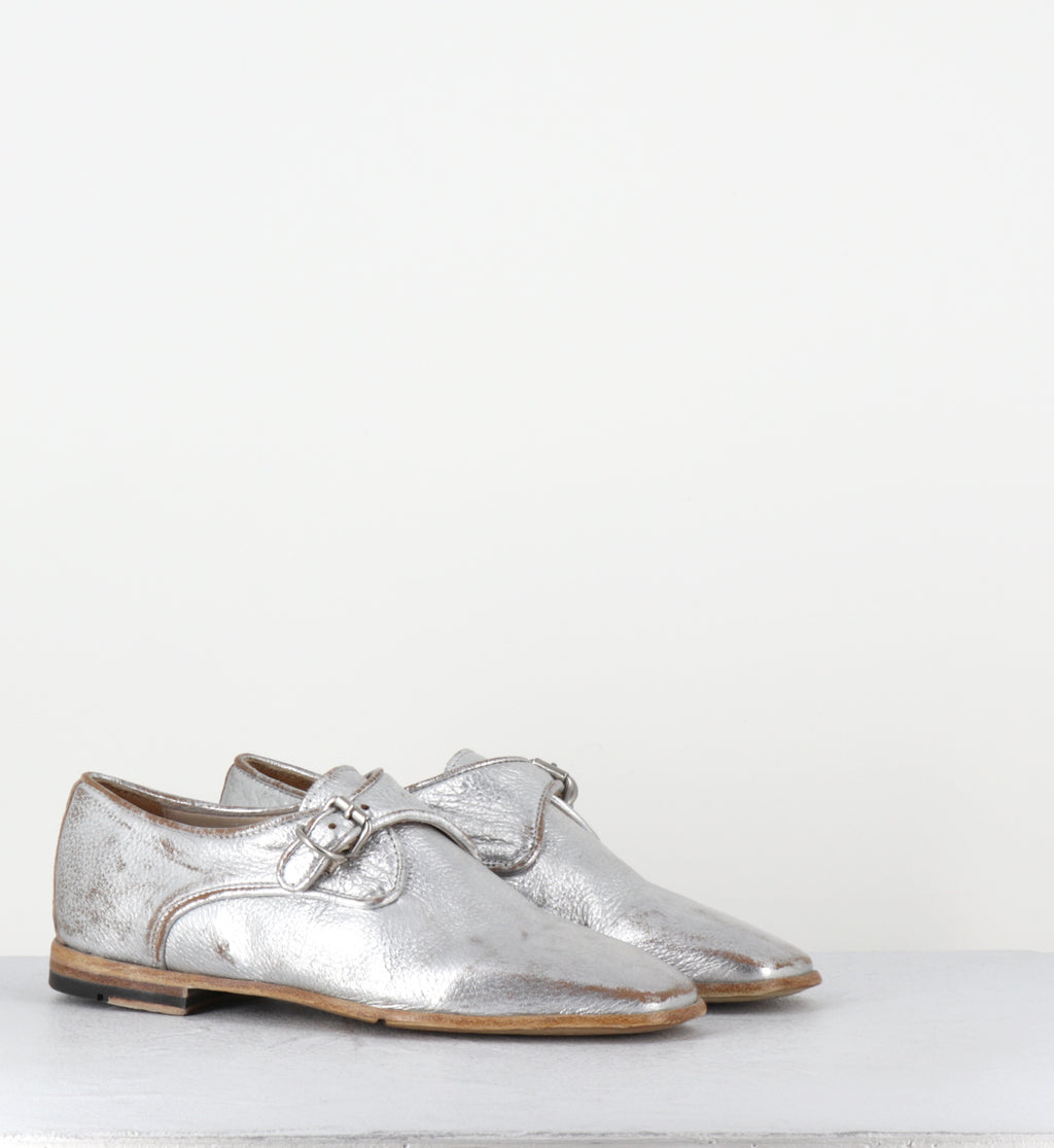 Chaussures boucle cuir argent - IX03A LAM ARGENTO