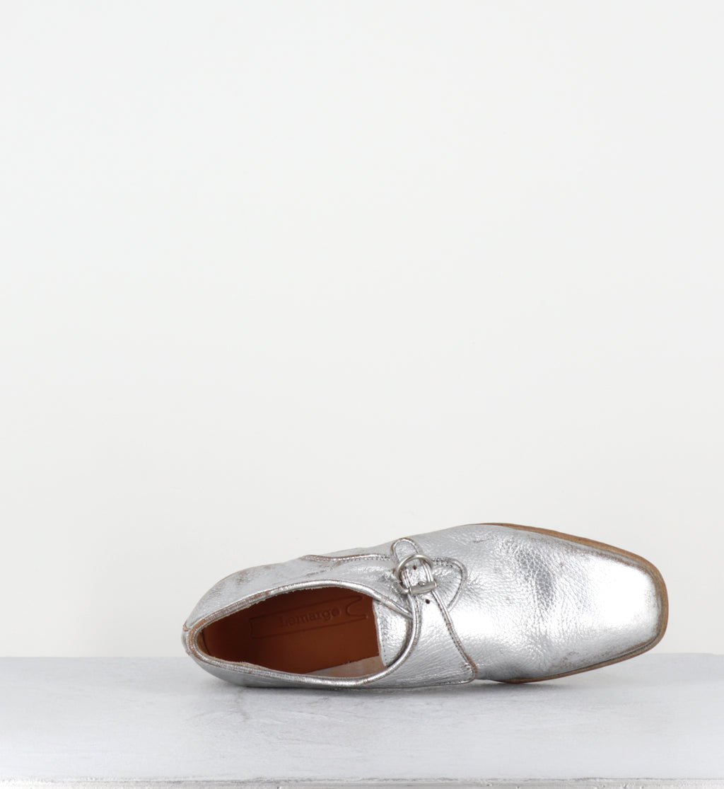 Chaussures boucle cuir argent - IX03A LAM ARGENTO