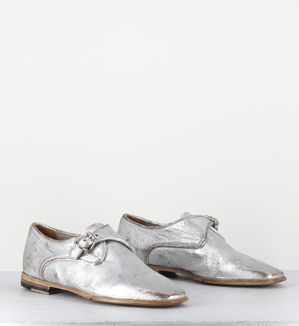 Chaussures boucle cuir argent - IX03A LAM ARGENTO