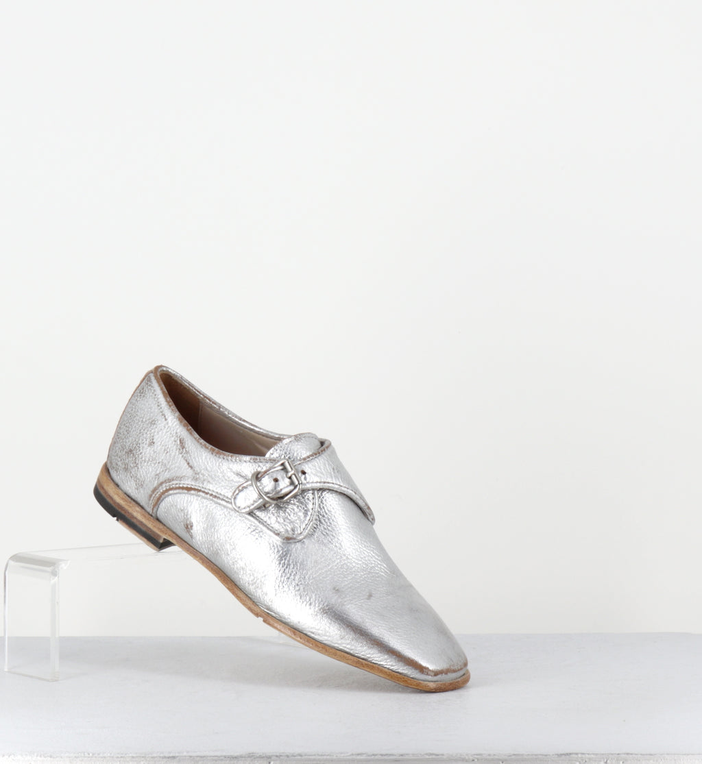 Chaussures boucle cuir argent - IX03A LAM ARGENTO