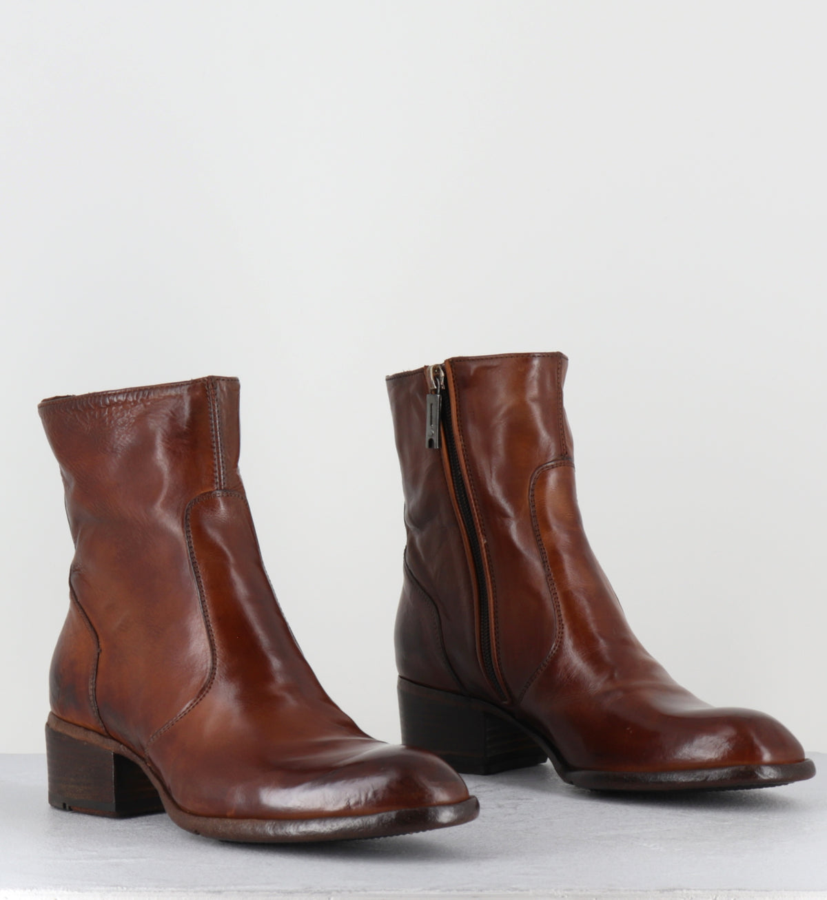 Boots en cuir camel - JO03A DIVER COGNAC