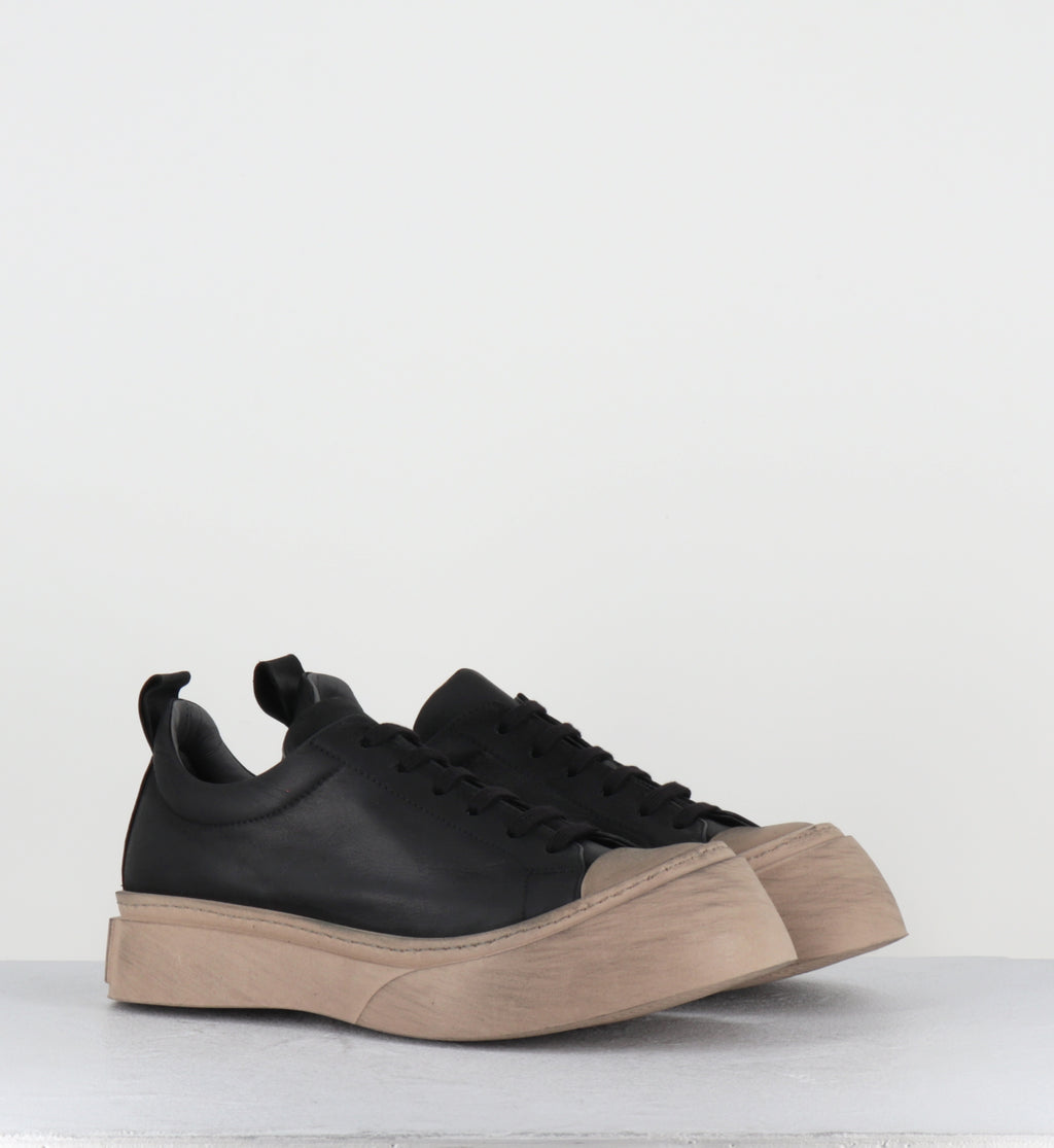 Chaussures à lacets en cuir noir semelle épaisse - 2743 NERO