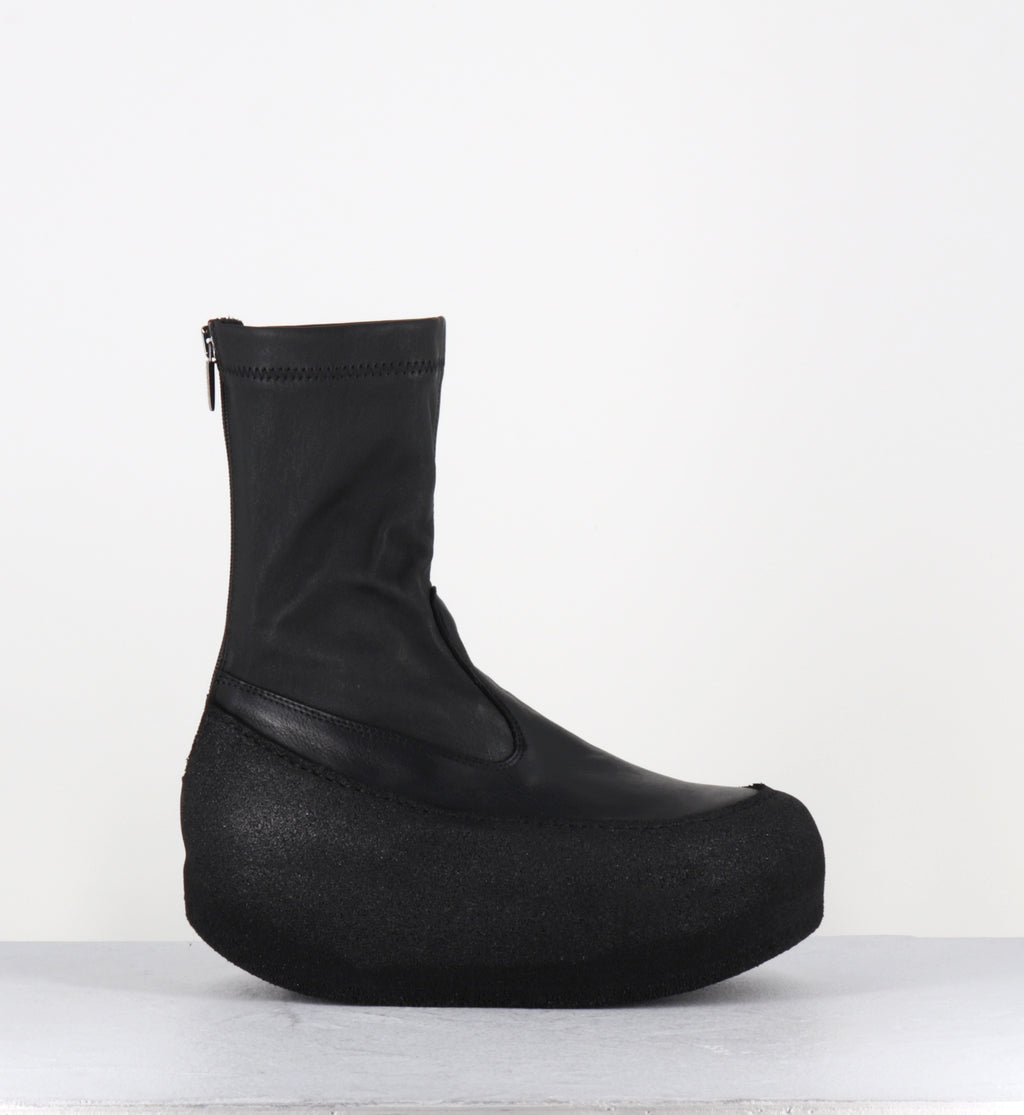 Boots compensées en cuir stretch noir - 8361 NAPPA STRETCH