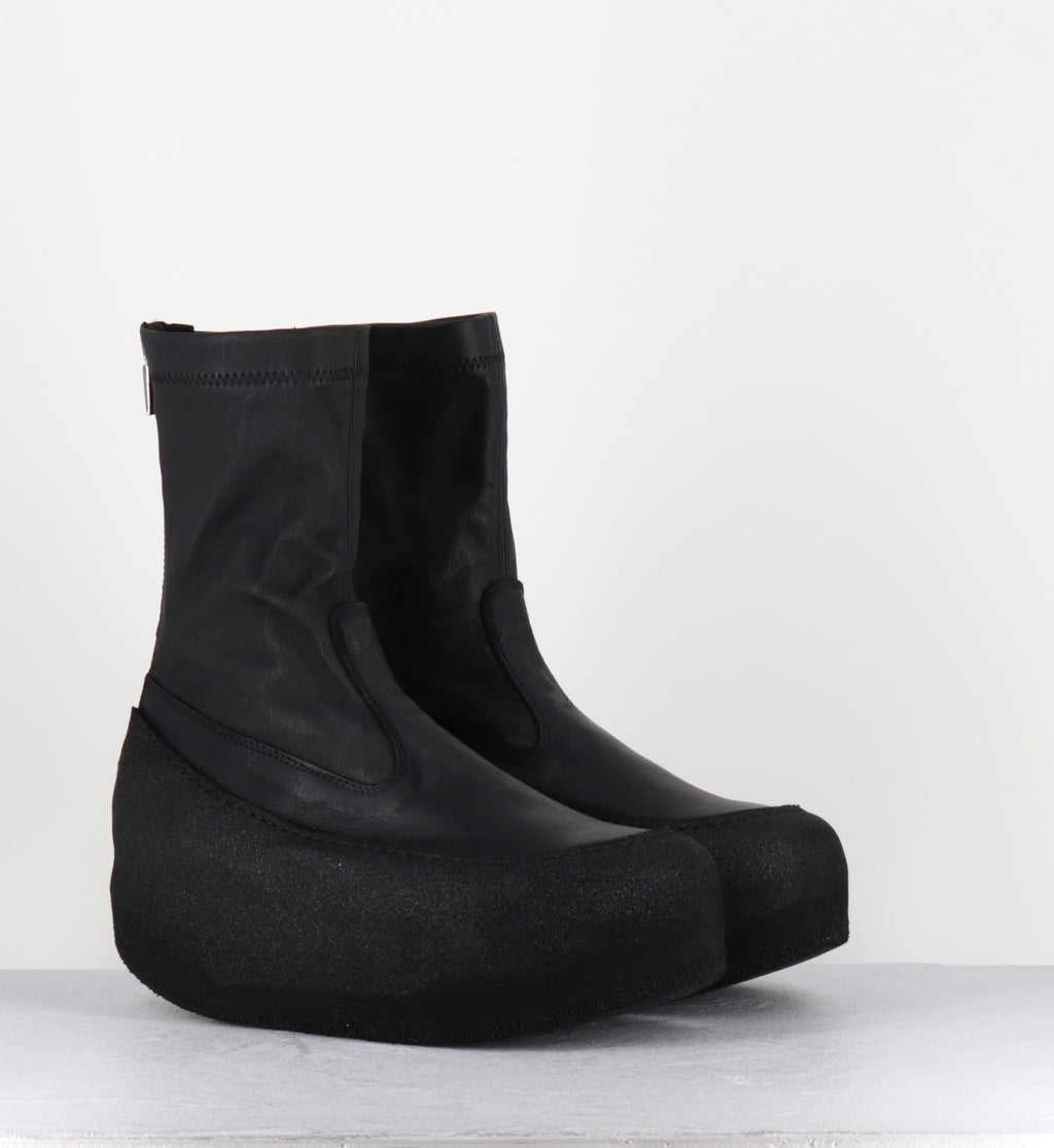 Boots compensées en cuir stretch noir - 8361 NAPPA STRETCH