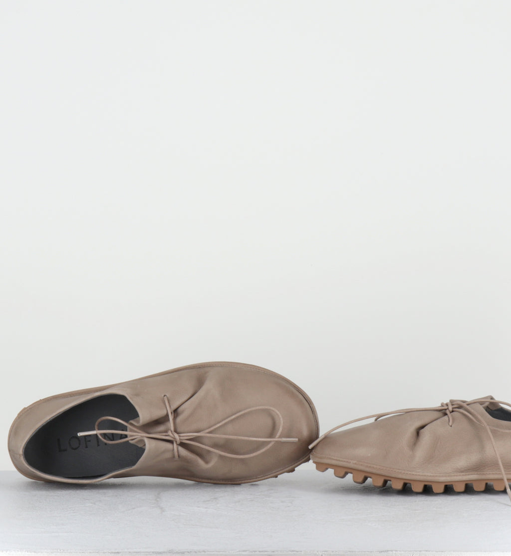 Chaussures à lacets en cuir taupe - 9782 GAS MALTO
