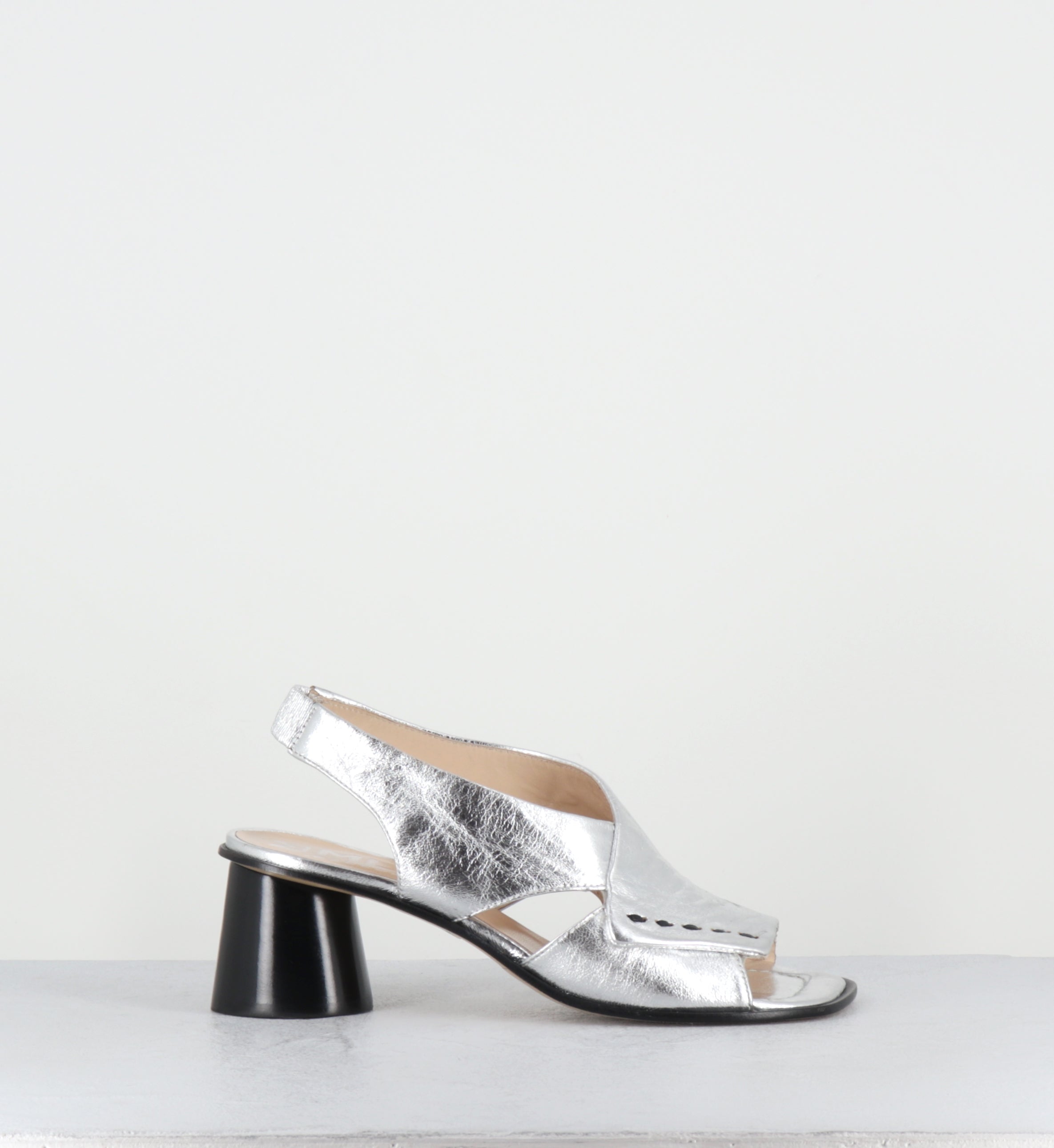 Sandales à talon en cuir agrent - 30613 MILO ARGENTO