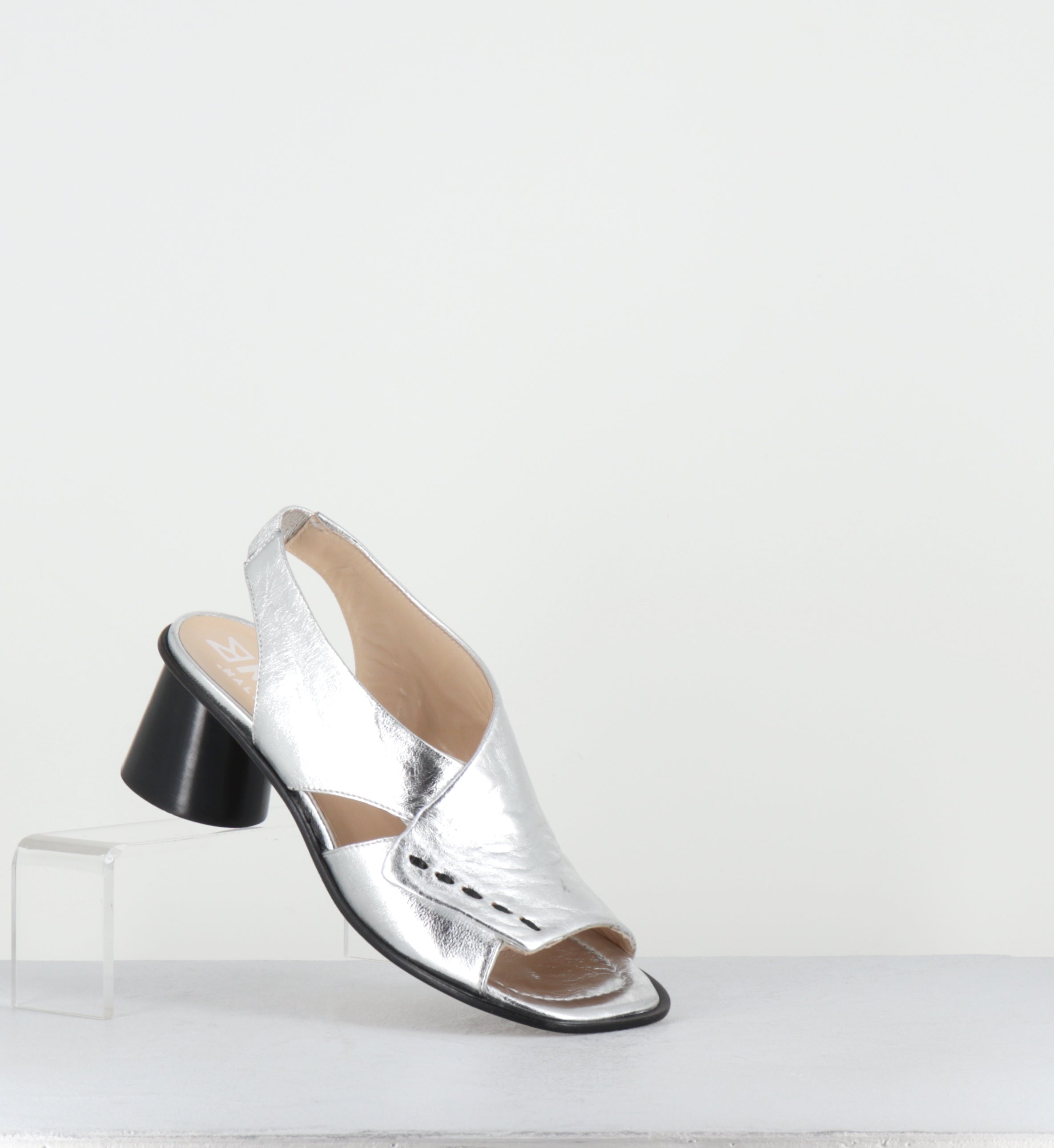 Sandales à talon en cuir agrent - 30613 MILO ARGENTO