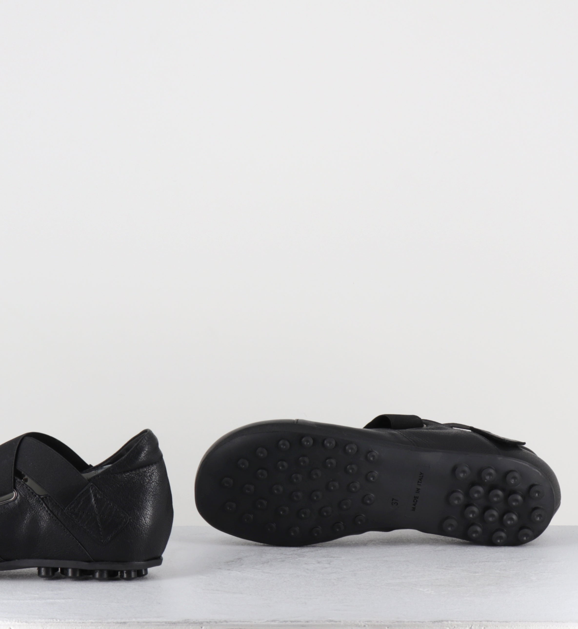 Ballerines en cuir noir à scratch - 10810 MILO NERO