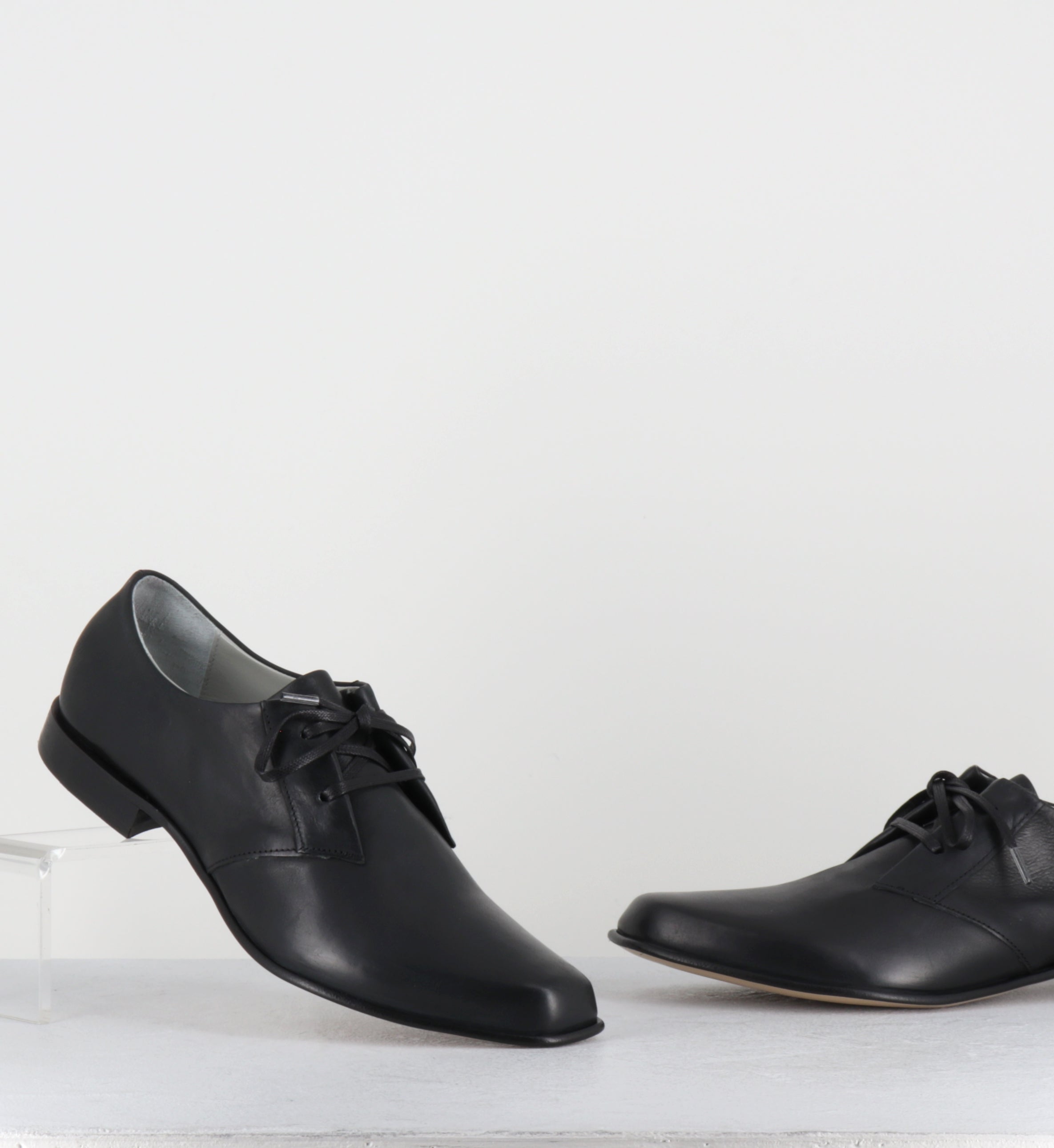 Derby en cuir noir avant-garde - 96502 SAMIR NERO