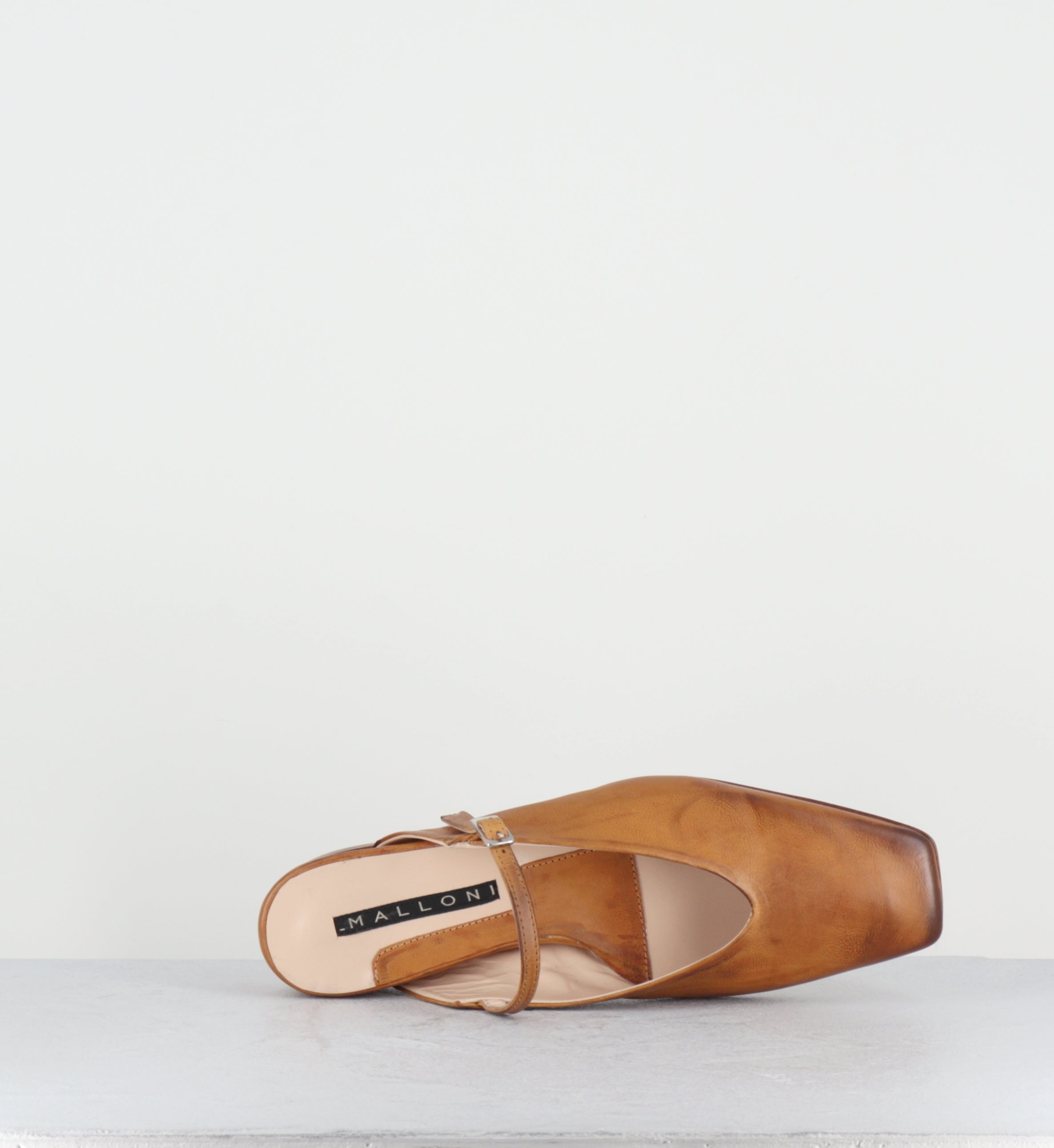 Mules compensées en cuir camel brossé - 96023 SAMIR ARANCIO