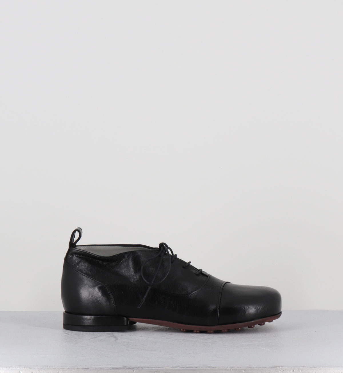 Derby à lacets en cuir noir bout rond - LUX SHOE NERO