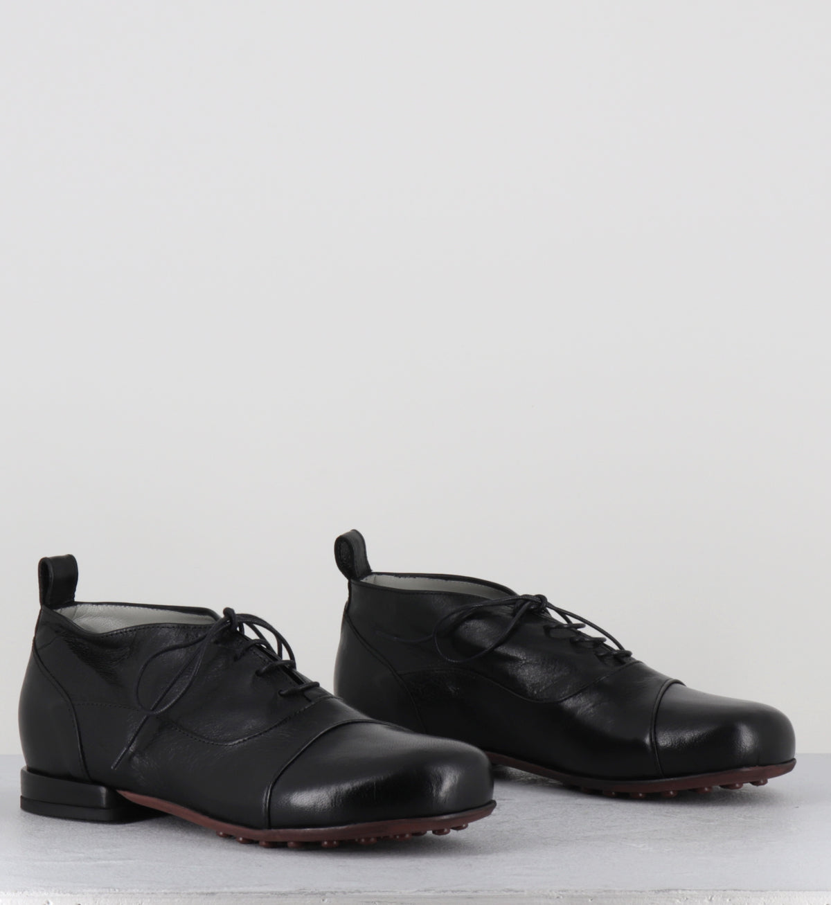 Derby à lacets en cuir noir bout rond - LUX SHOE NERO
