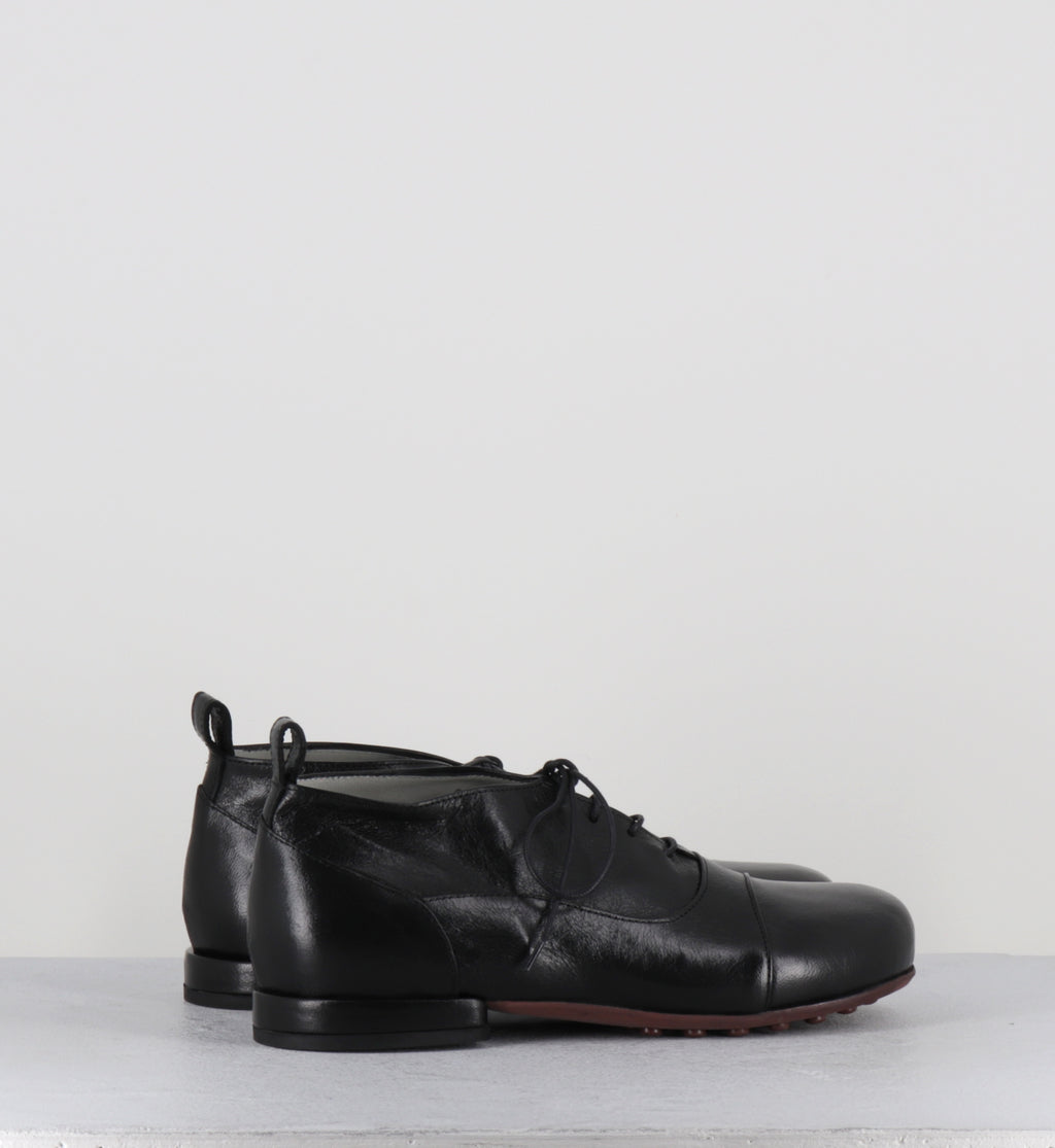 Derby à lacets en cuir noir bout rond - LUX SHOE NERO