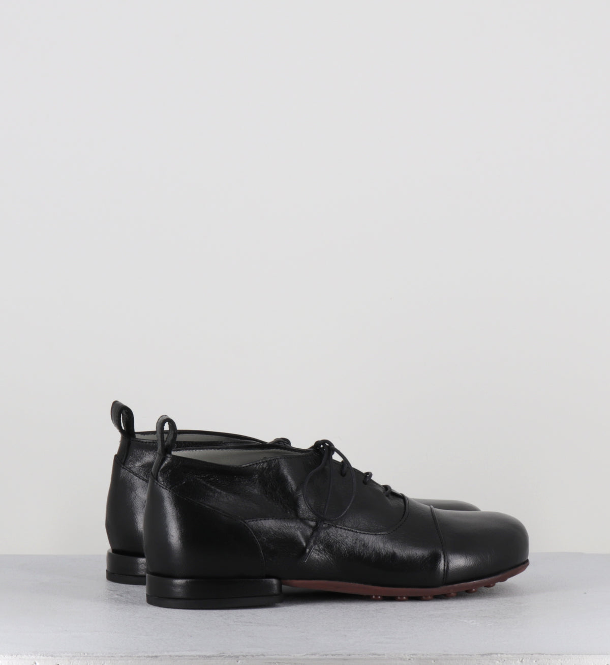 Derby à lacets en cuir noir bout rond - LUX SHOE NERO