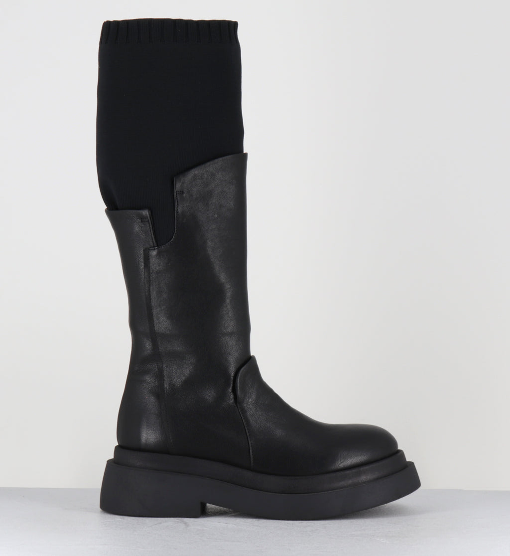 Bottes semelle épaisse en cuir noir - TORINO BOOT BLACK