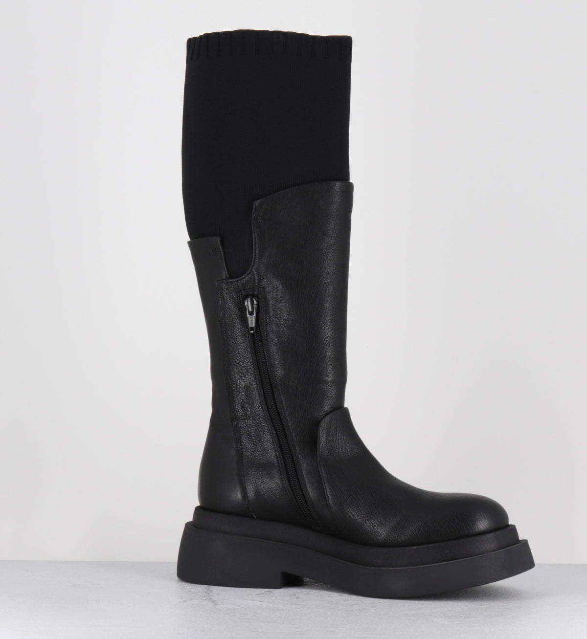 Bottes semelle épaisse en cuir noir - TORINO BOOT BLACK