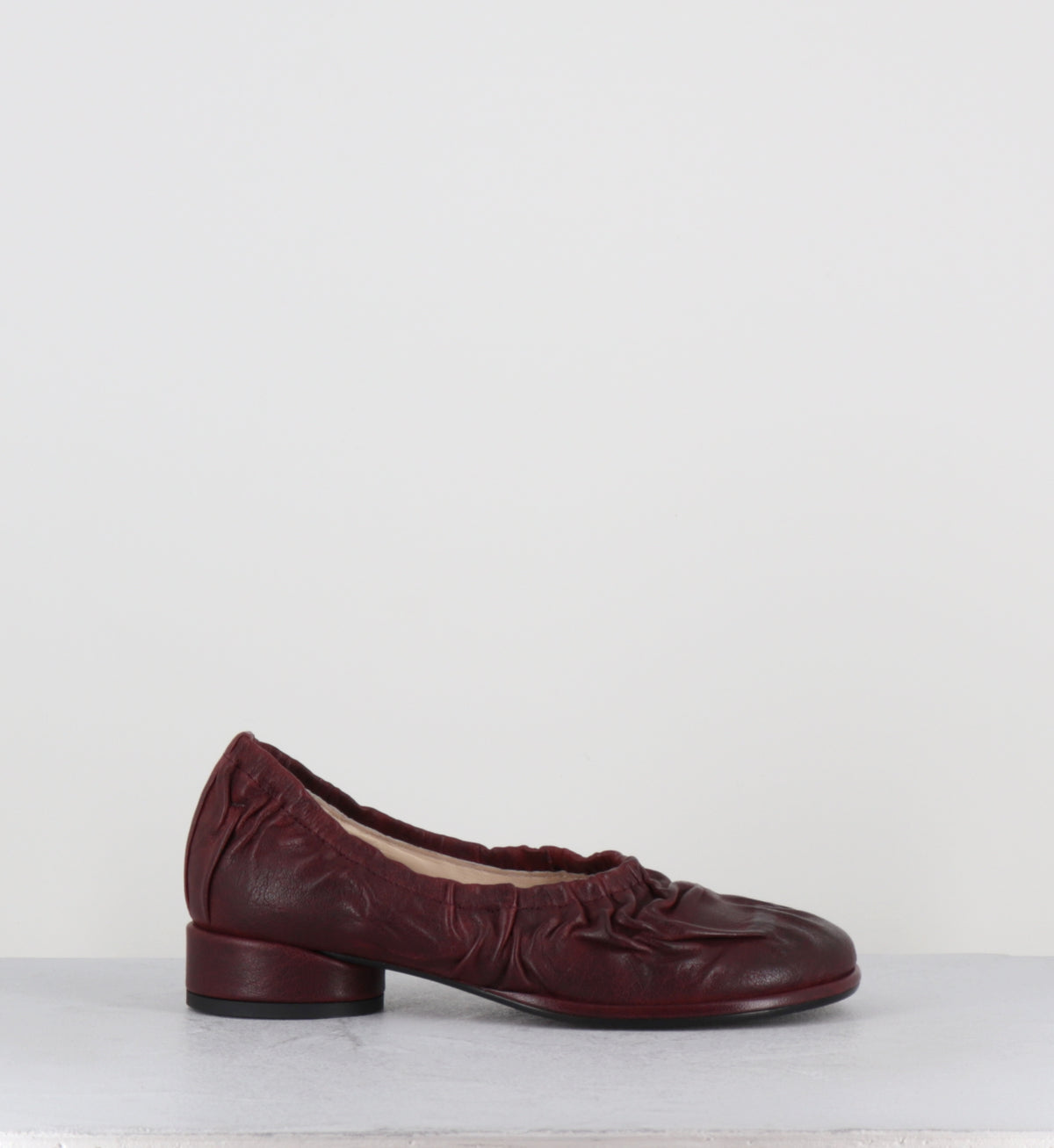 Ballerines cuir bordeaux petit talon - NIKA SHOE MELOGRANO