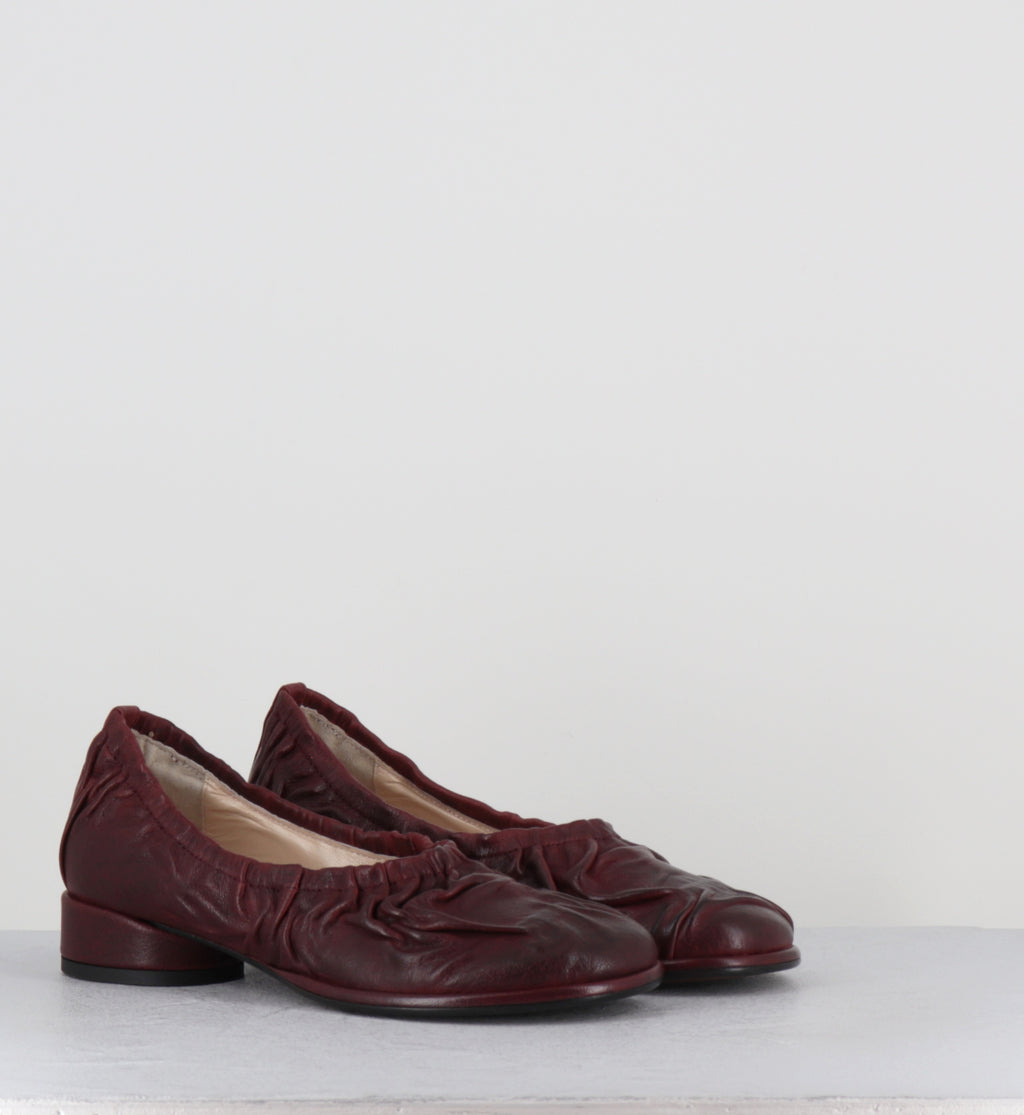 Ballerines cuir bordeaux petit talon - NIKA SHOE MELOGRANO