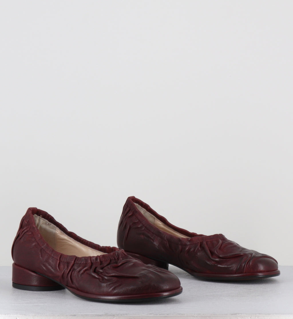 Ballerines cuir bordeaux petit talon - NIKA SHOE MELOGRANO