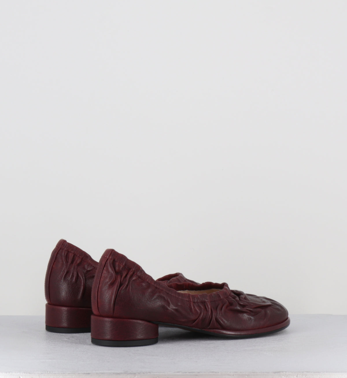 Ballerines cuir bordeaux petit talon - NIKA SHOE MELOGRANO