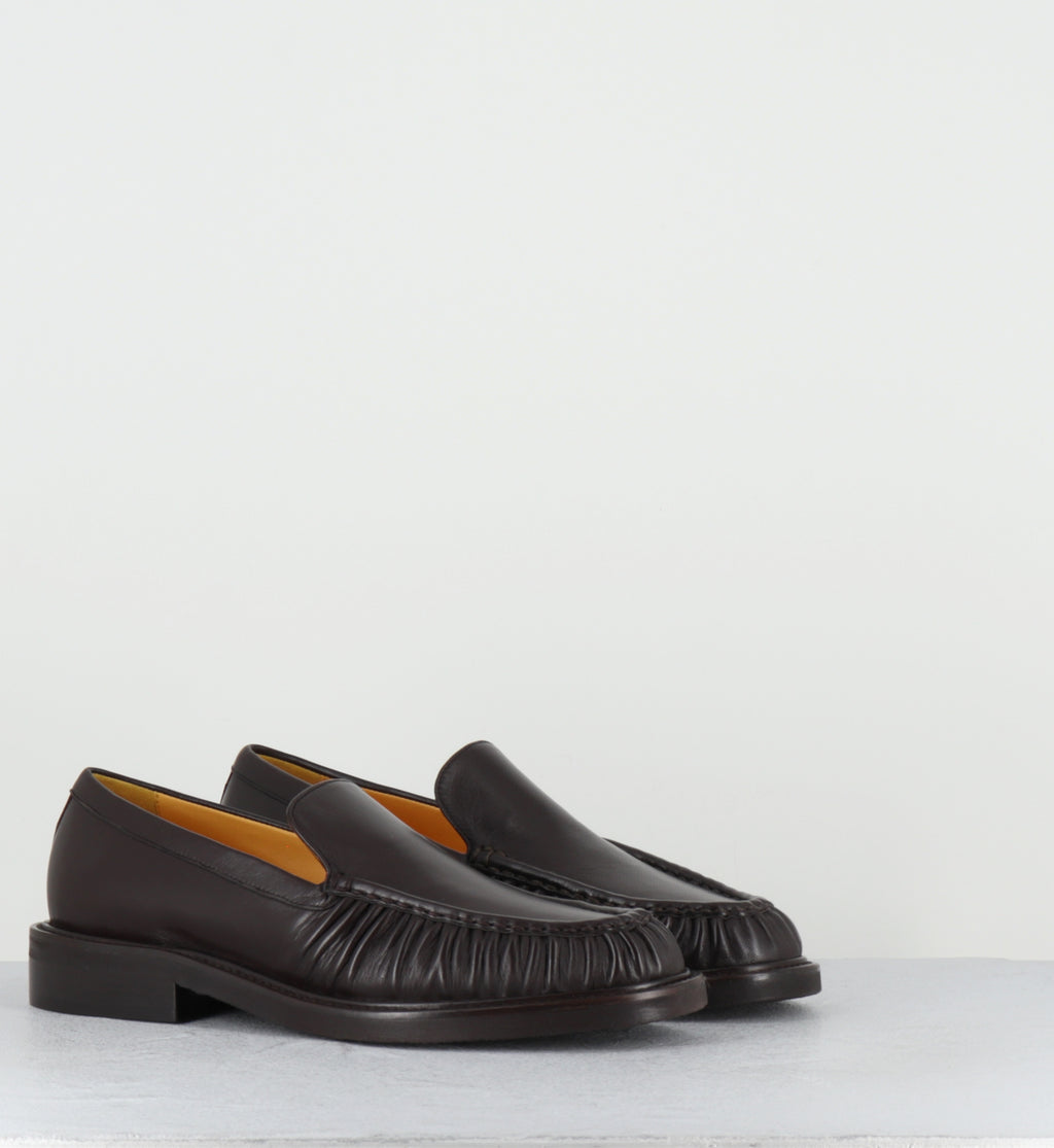 Mocassins à plis en cuir marron - A1328 SETA AFRICA