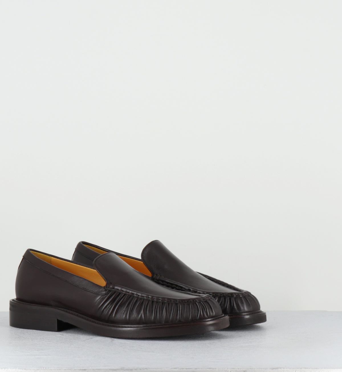 Mocassins à plis en cuir marron - A1328 SETA AFRICA