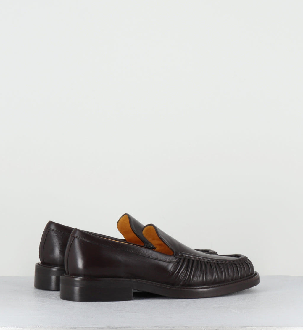 Mocassins à plis en cuir marron - A1328 SETA AFRICA