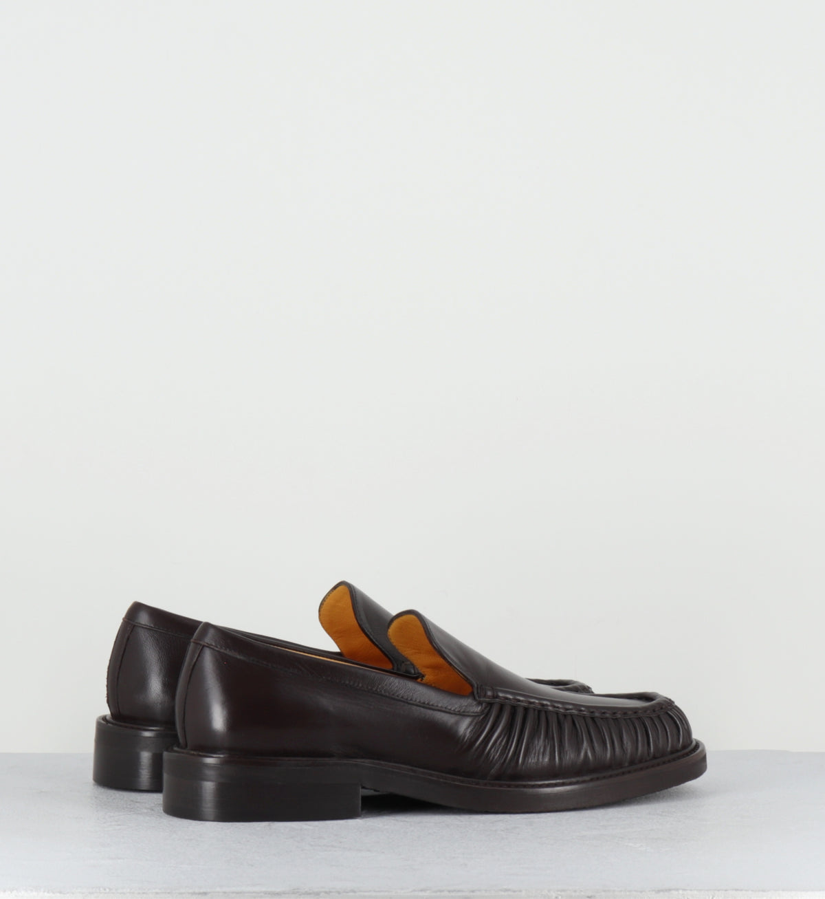 Mocassins à plis en cuir marron - A1328 SETA AFRICA