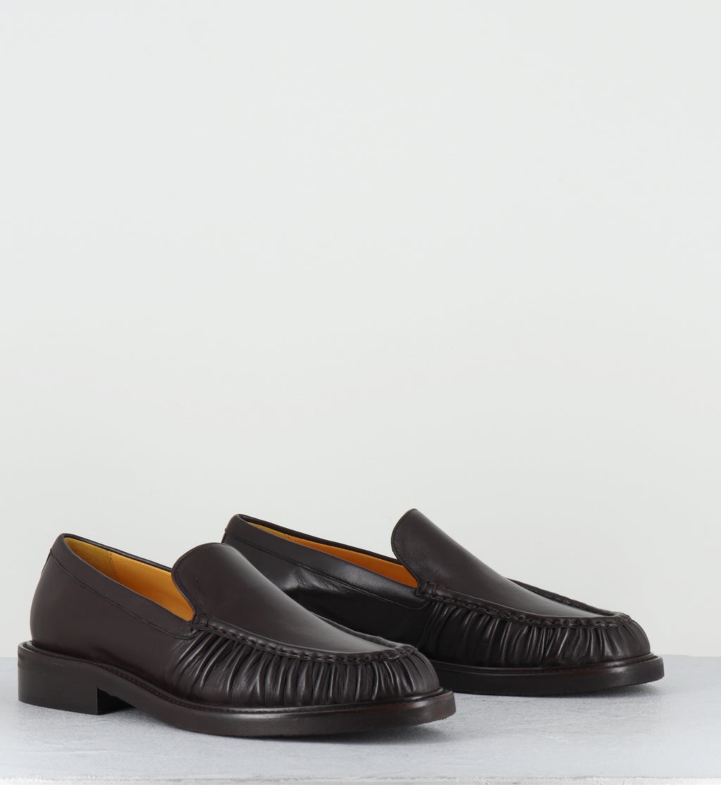Mocassins à plis en cuir marron - A1328 SETA AFRICA