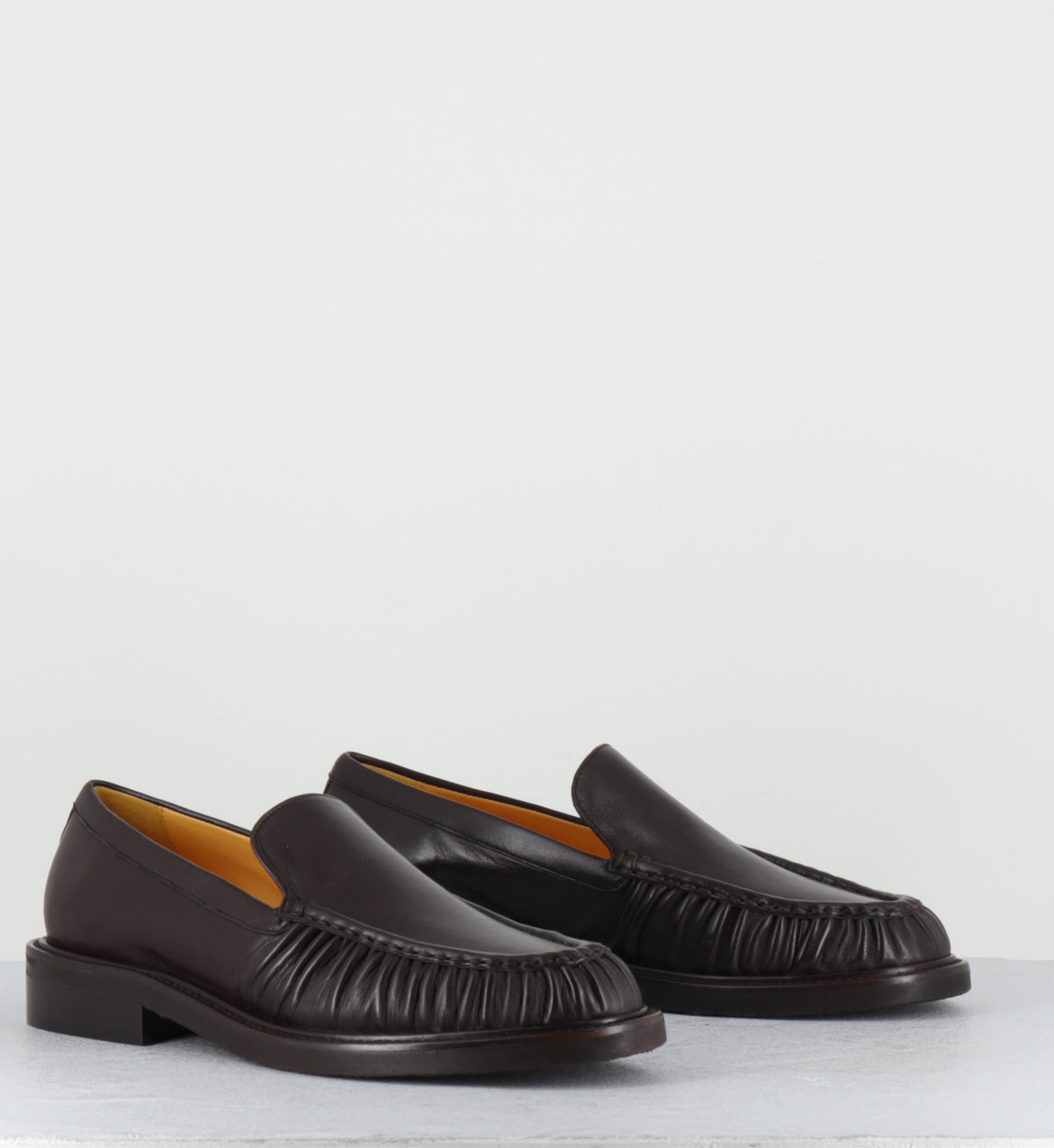 Mocassins à plis en cuir marron - A1328 SETA AFRICA