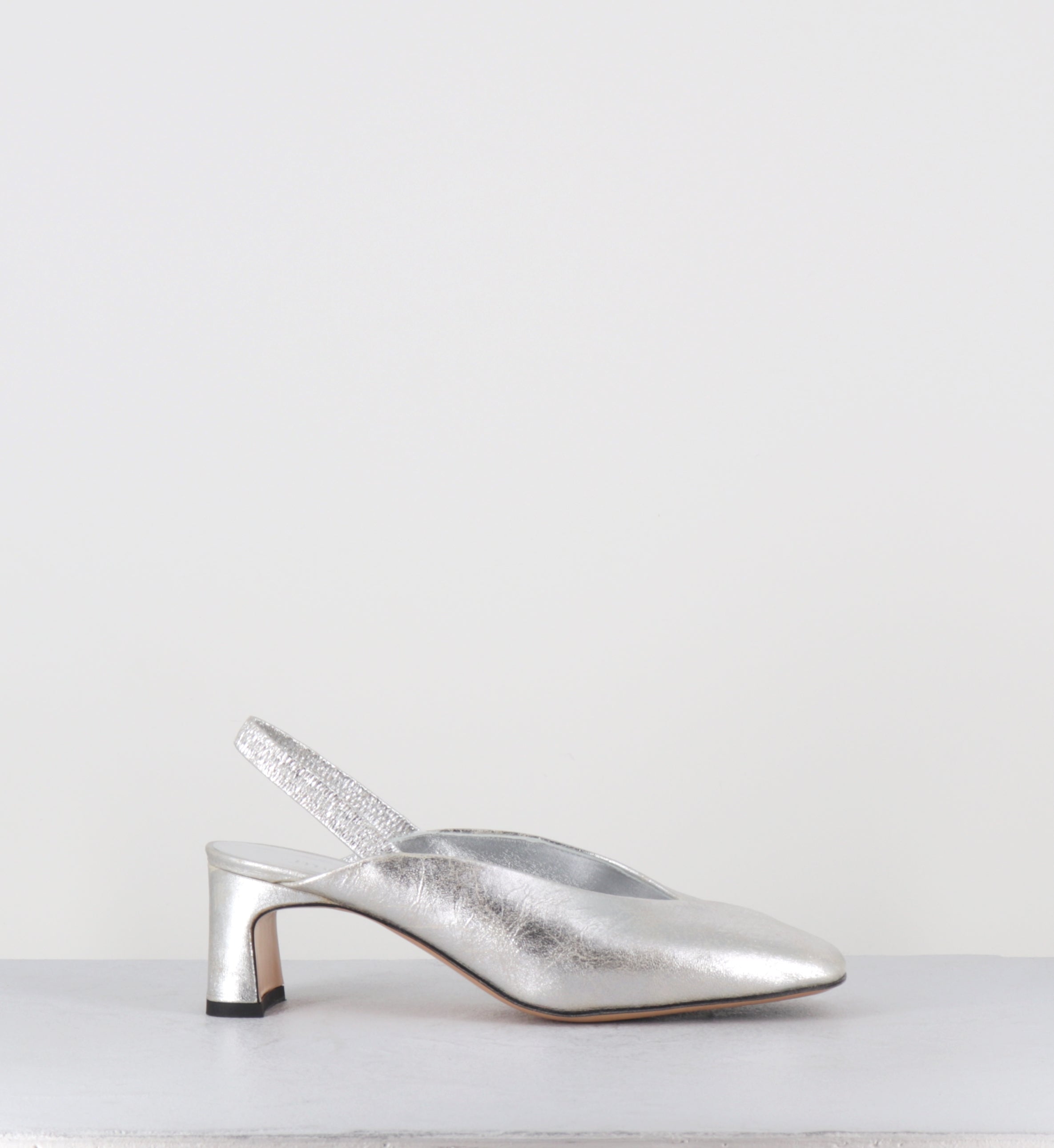 Escarpins slingback en cuir argent - Z525 VINTAGE ARGENTO