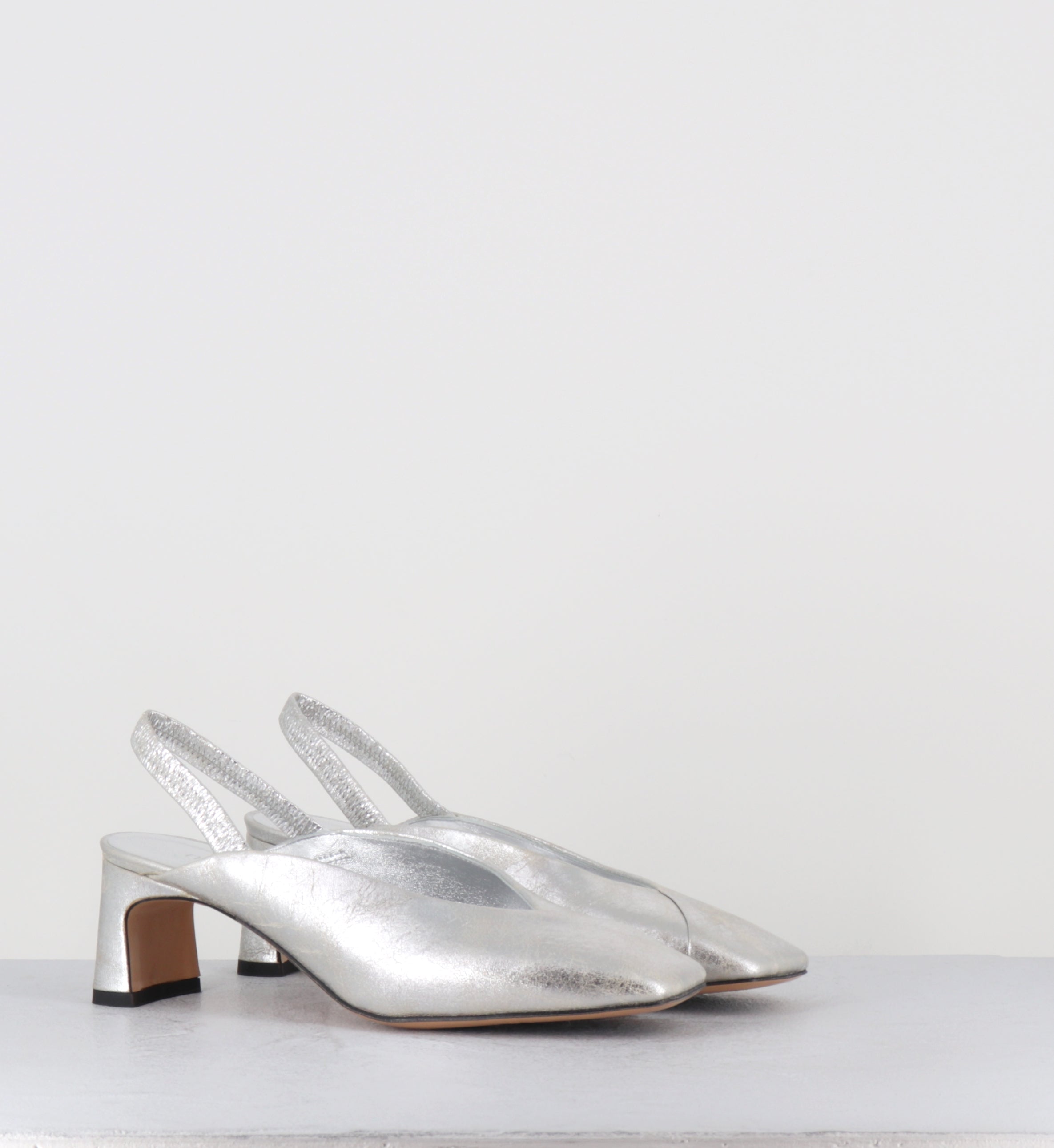 Escarpins slingback en cuir argent - Z525 VINTAGE ARGENTO