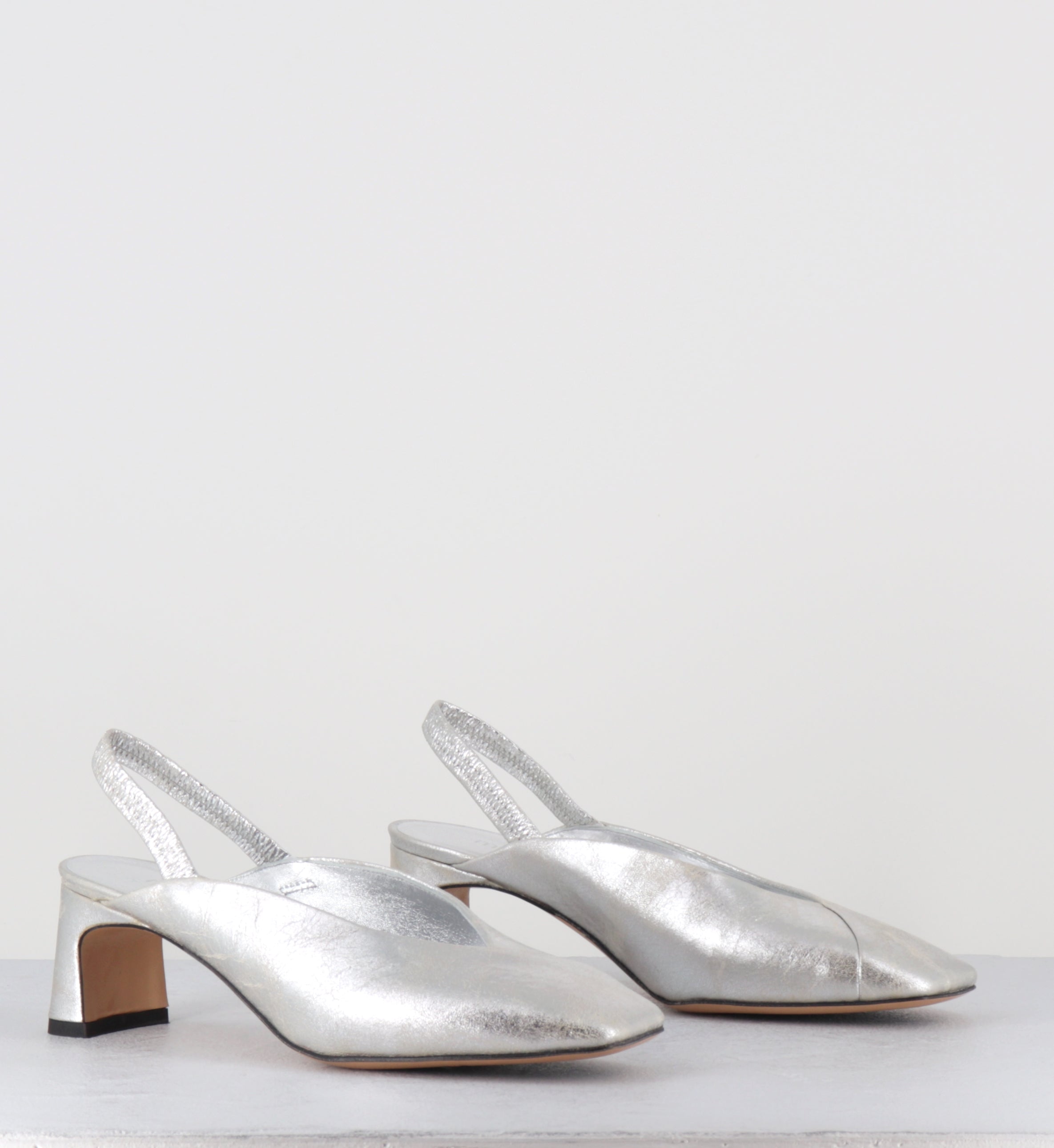 Escarpins slingback en cuir argent - Z525 VINTAGE ARGENTO