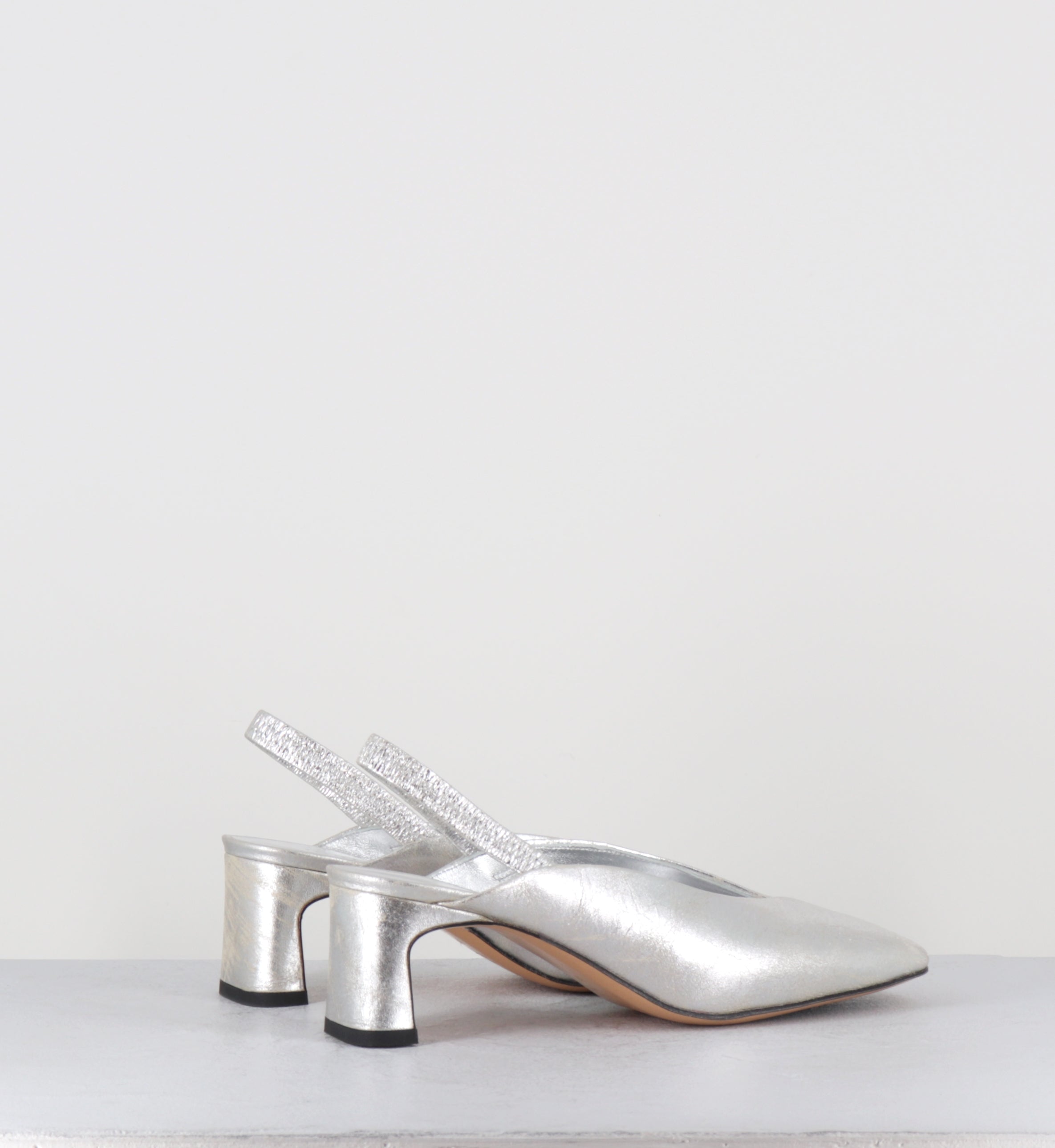 Escarpins slingback en cuir argent - Z525 VINTAGE ARGENTO