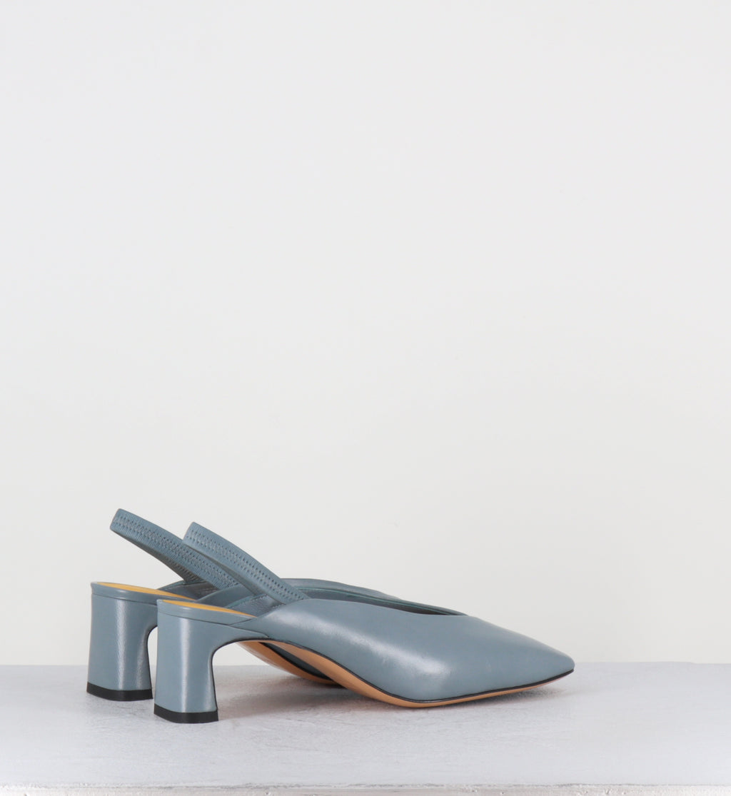 Escarpins slingack en cuir bleu - Z525 SETA CERULEO
