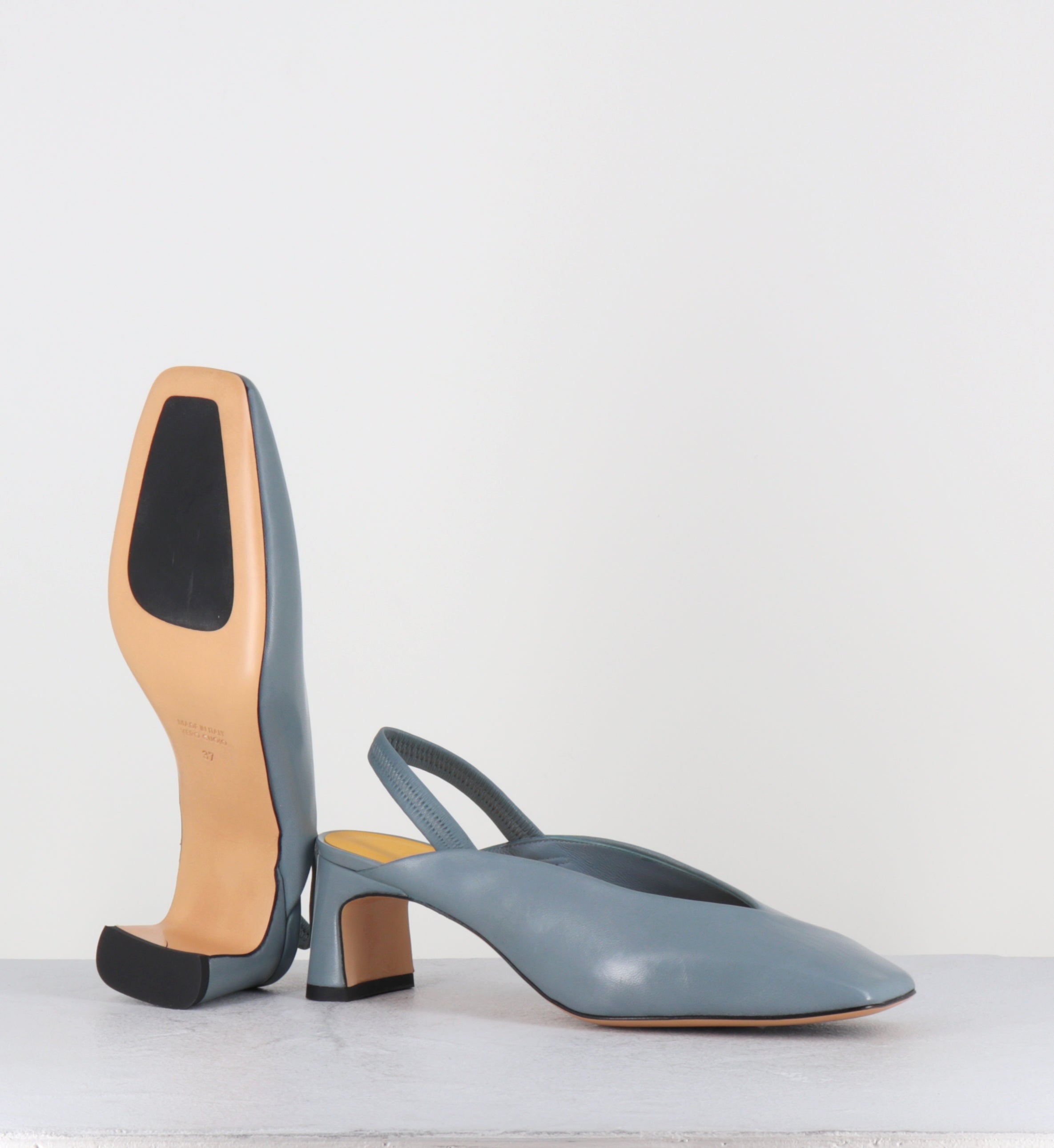 Escarpins slingack en cuir bleu - Z525 SETA CERULEO