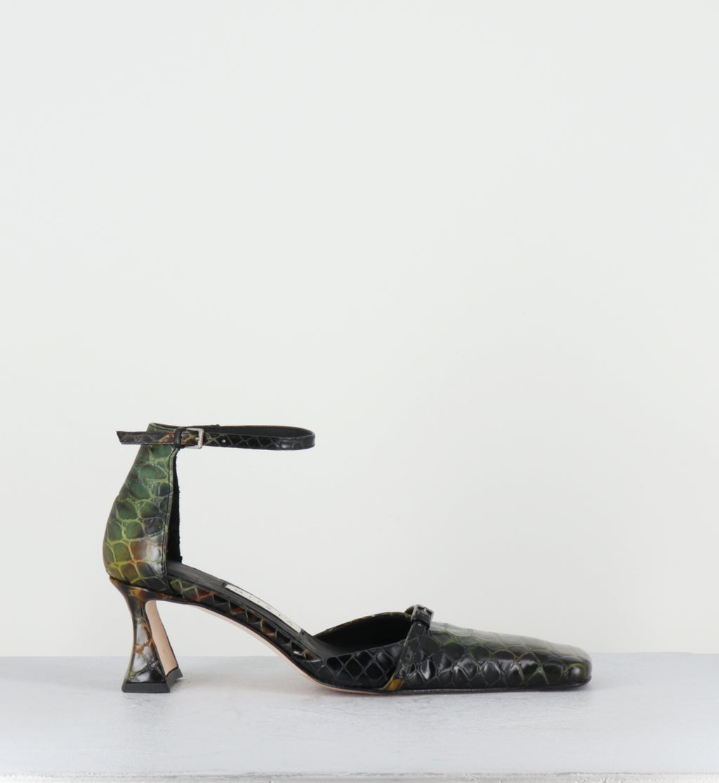 Mary-Jane serpent vert - AGNA KHAKI SNAKE