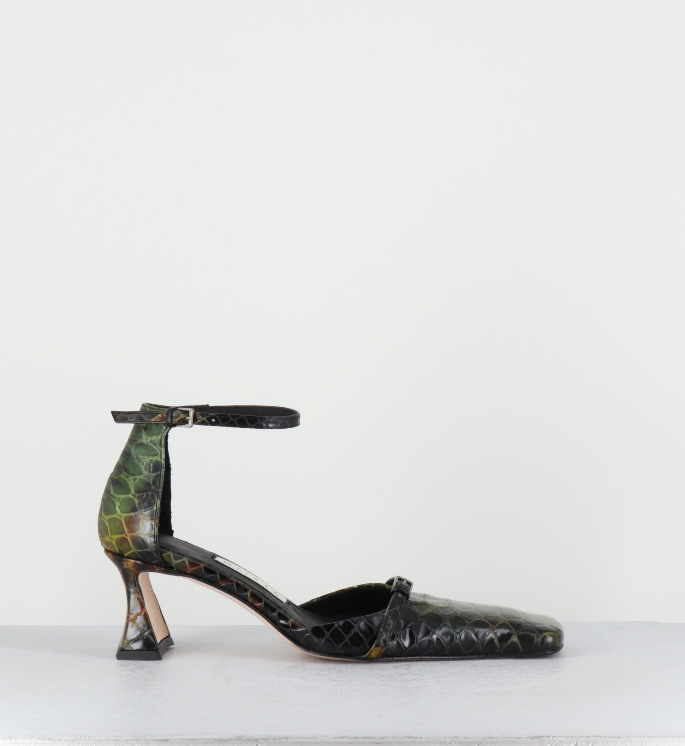 Mary-Jane serpent vert - AGNA KHAKI SNAKE