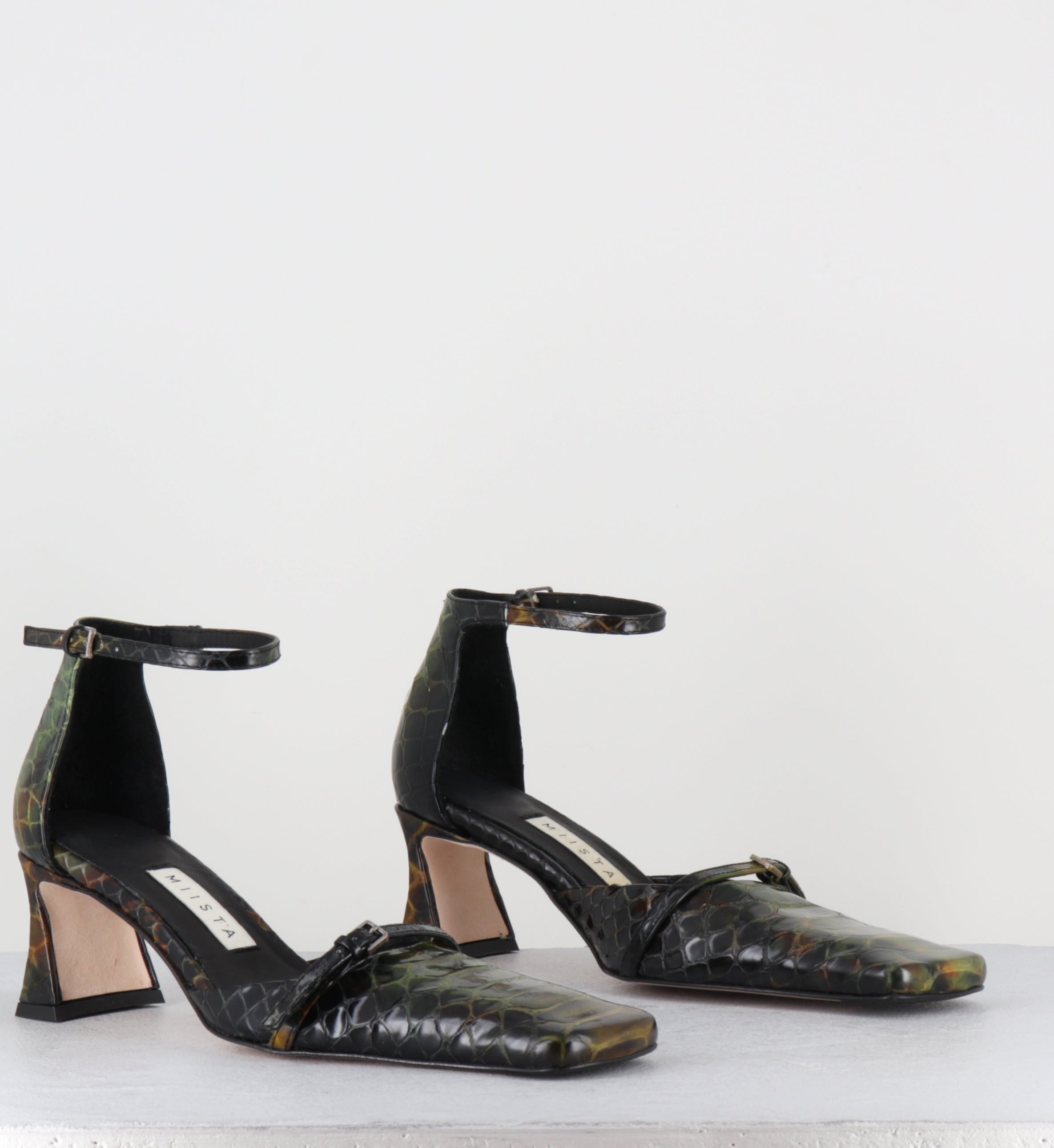 Mary-Jane serpent vert - AGNA KHAKI SNAKE