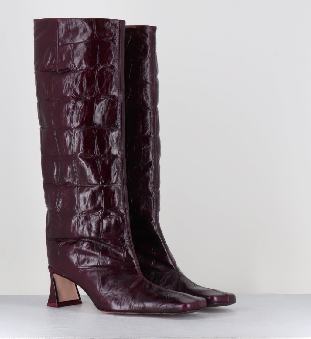 Bottes croco prune - BLUMA CROCO PLUM