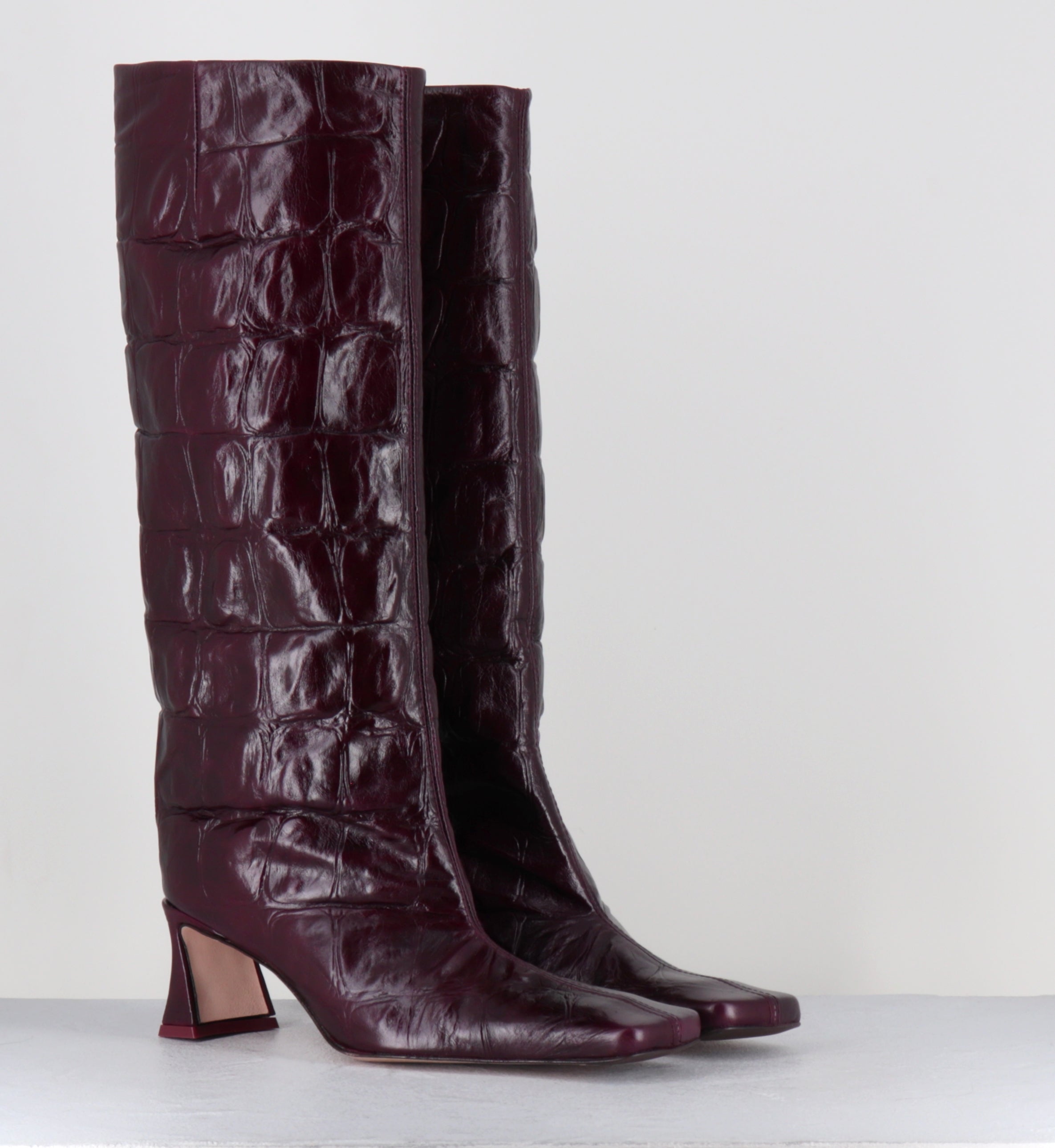 Bottes croco prune - BLUMA CROCO PLUM