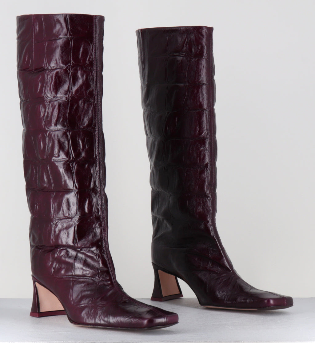 Bottes croco prune - BLUMA CROCO PLUM